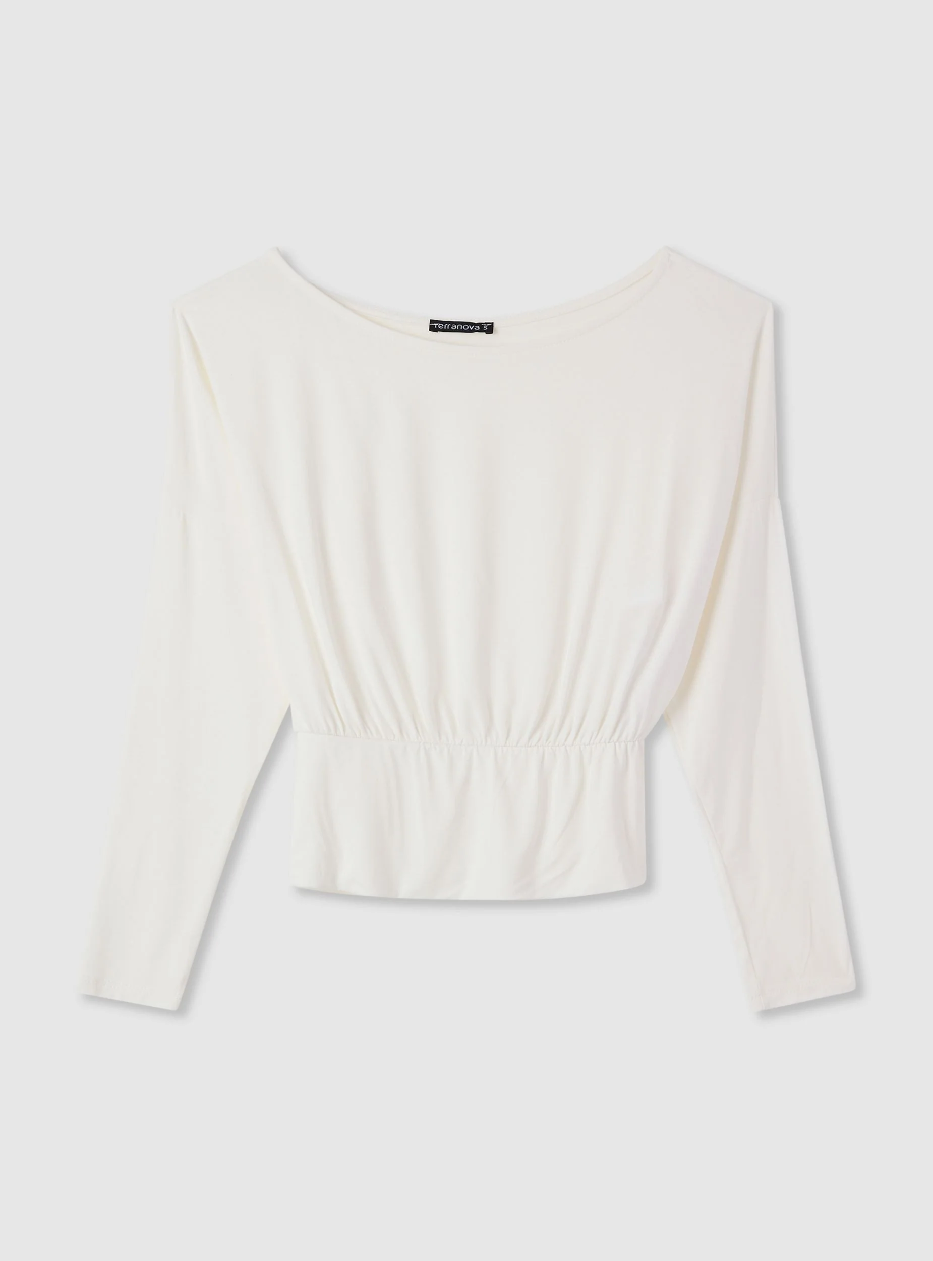 T-shirt con spalle scoperte e vita con elastico - Image 4