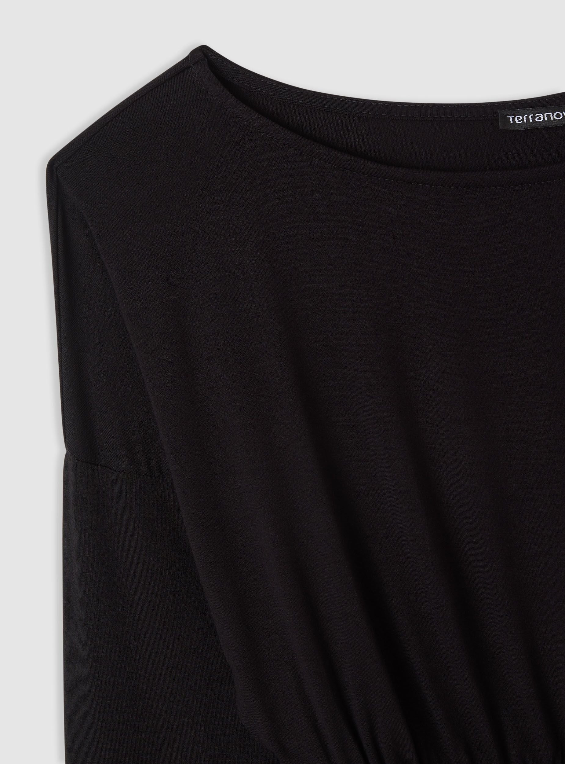 T-shirt con spalle scoperte e vita con elastico - Image 5