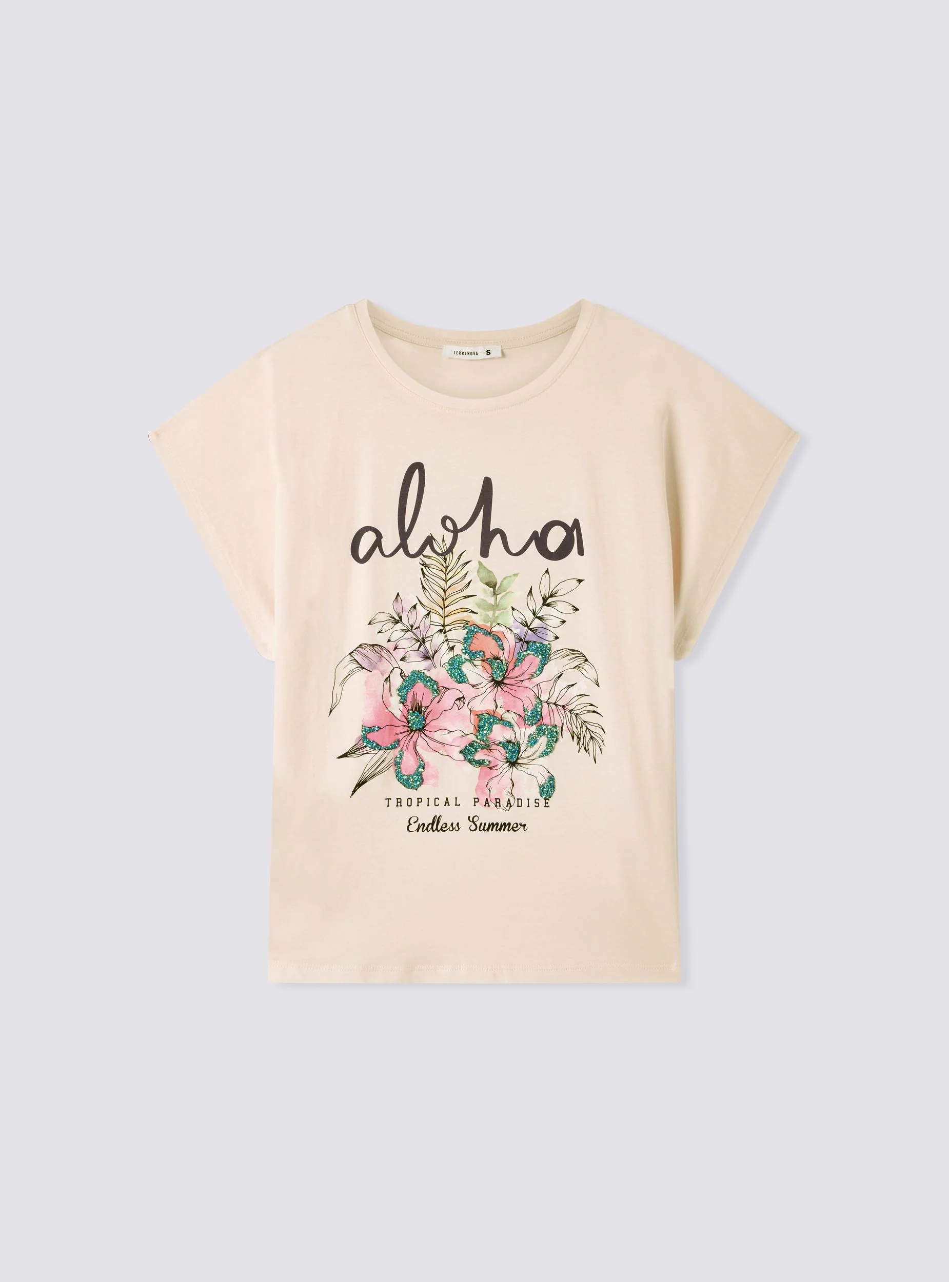 T-shirt con stampa aloha e fiori - Image 5