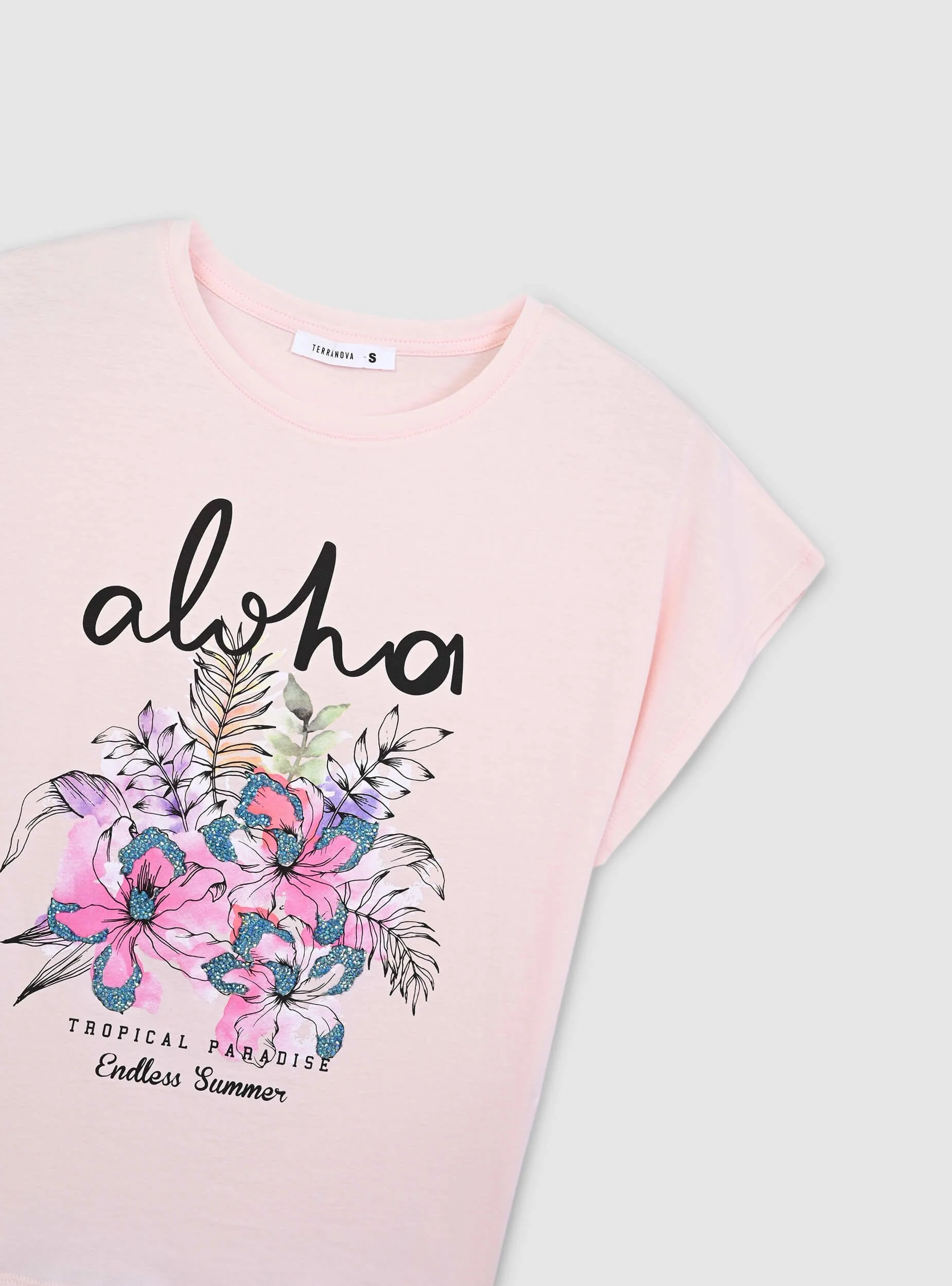 T-shirt con stampa aloha e fiori - Image 7