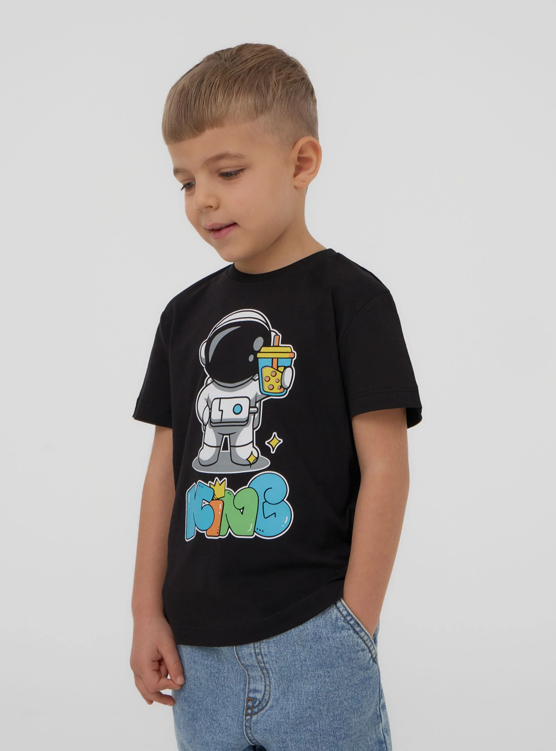 T-shirt con stampa astronauta - Image 7