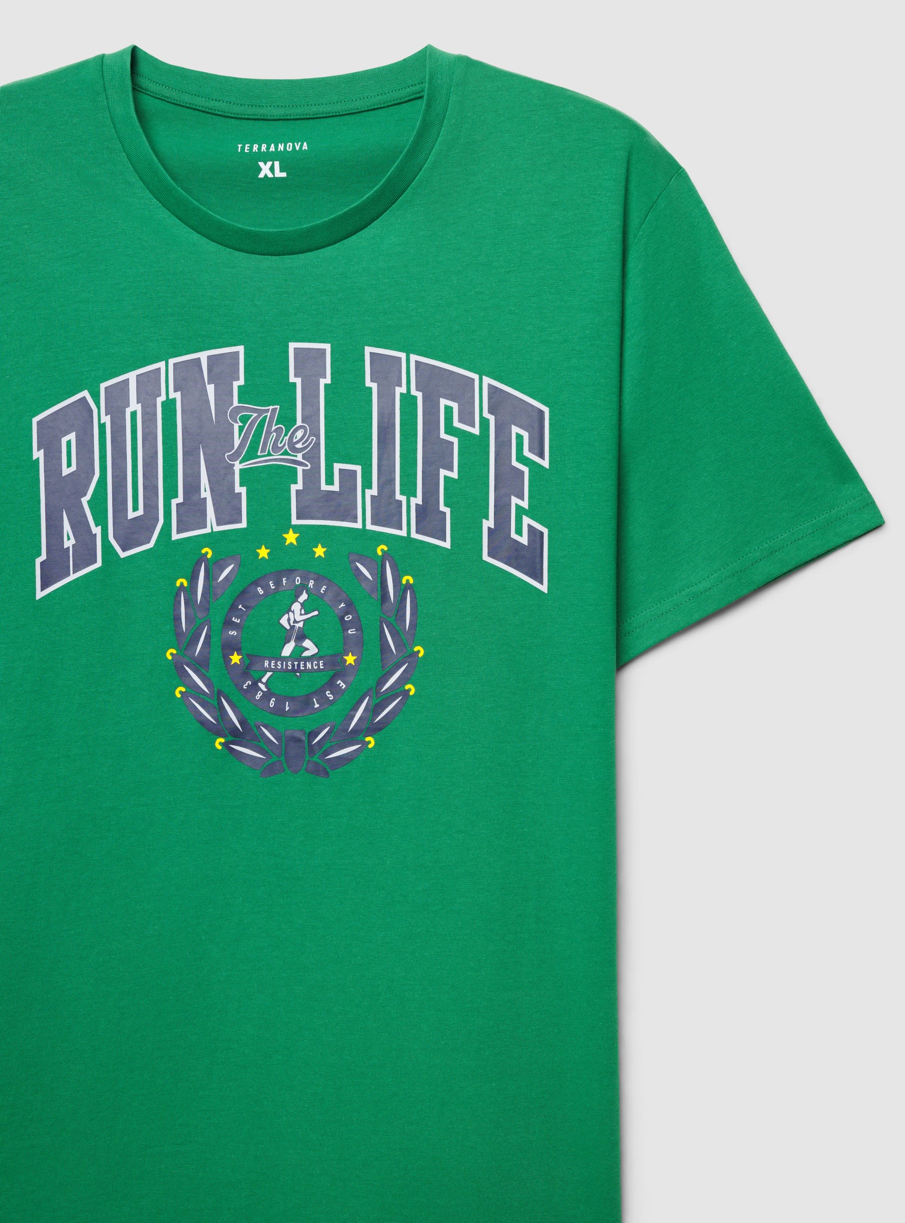T-shirt con stampa college - Image 7