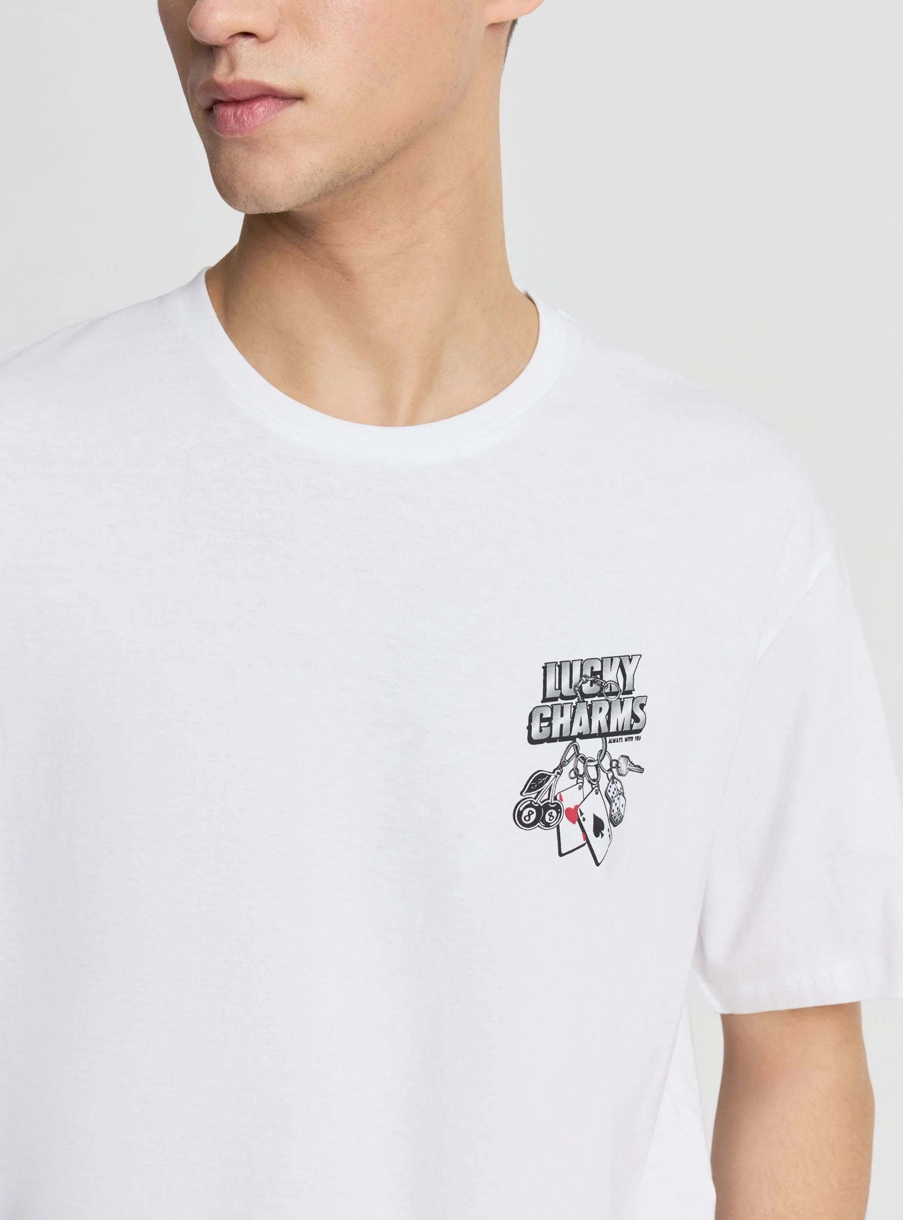 T-shirt con stampa dadi e carte fronte/retro - Image 2
