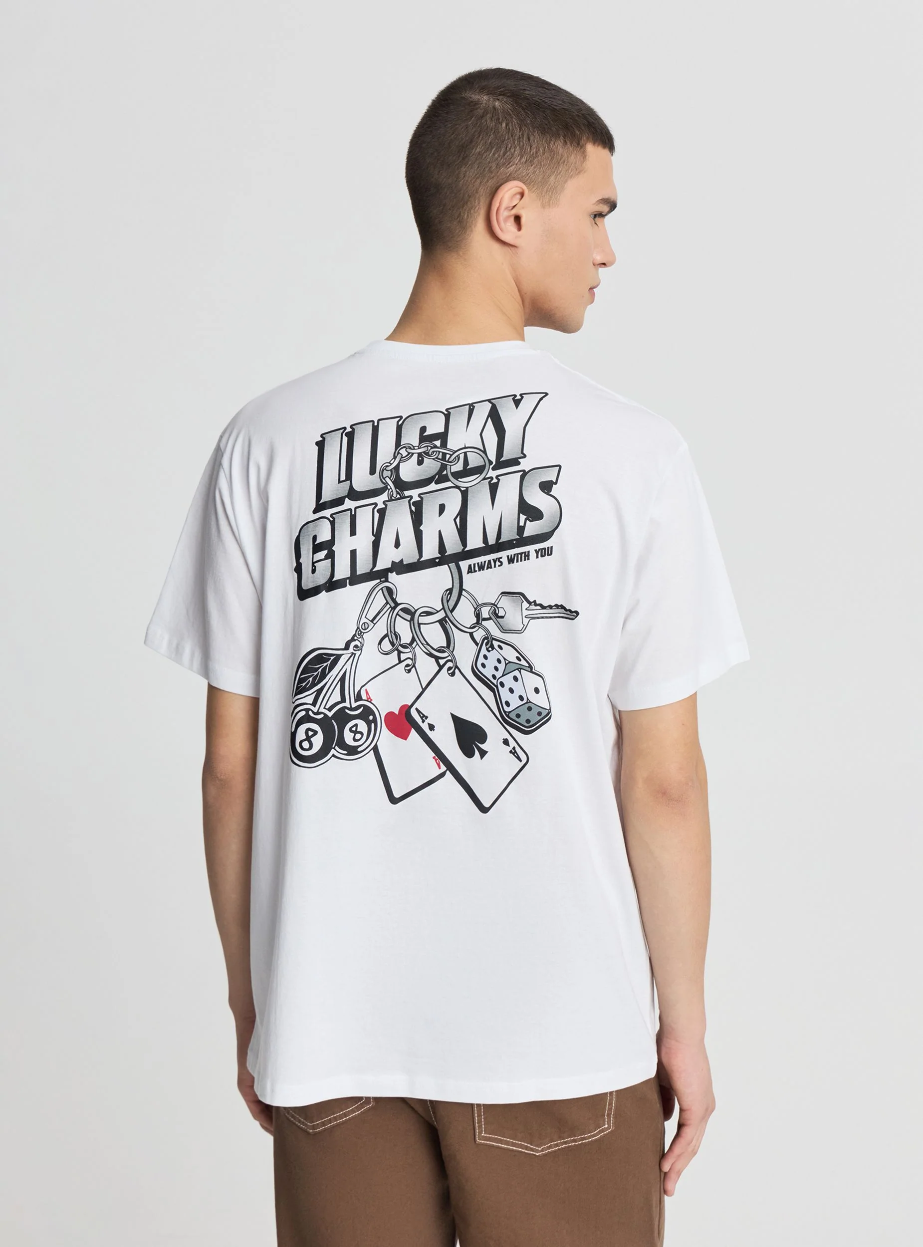 T-shirt con stampa dadi e carte fronte/retro - Image 3