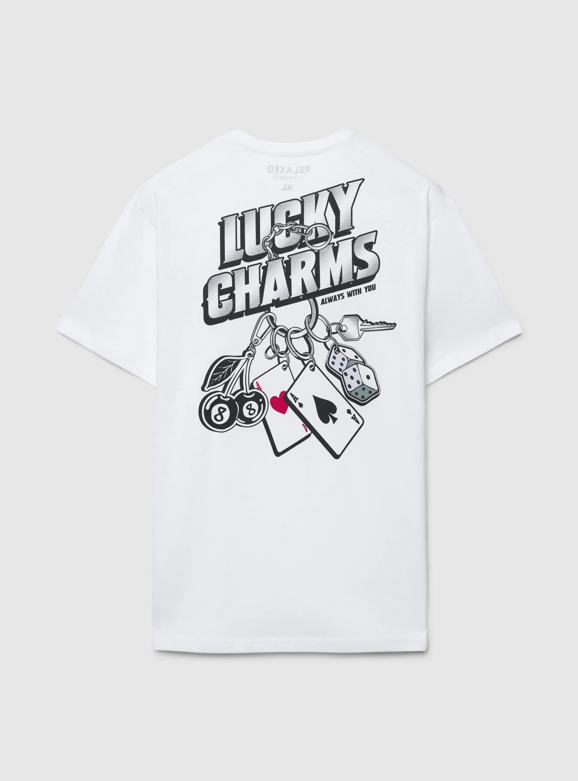 T-shirt con stampa dadi e carte fronte/retro - Image 6