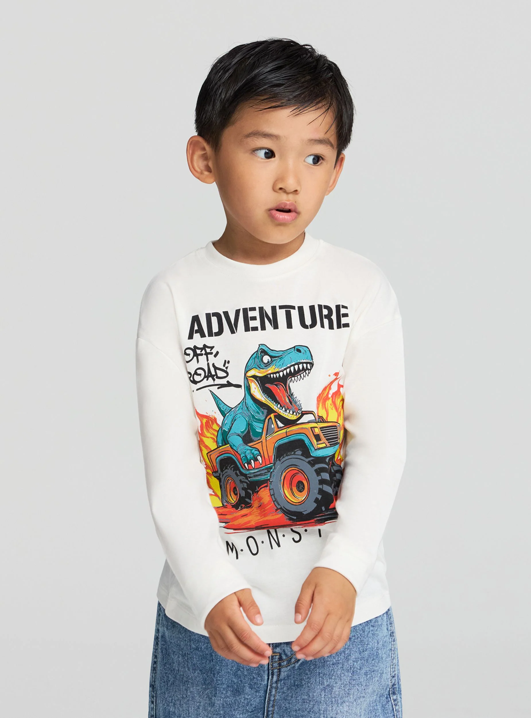 T-shirt con stampa dinosauro - Image 3