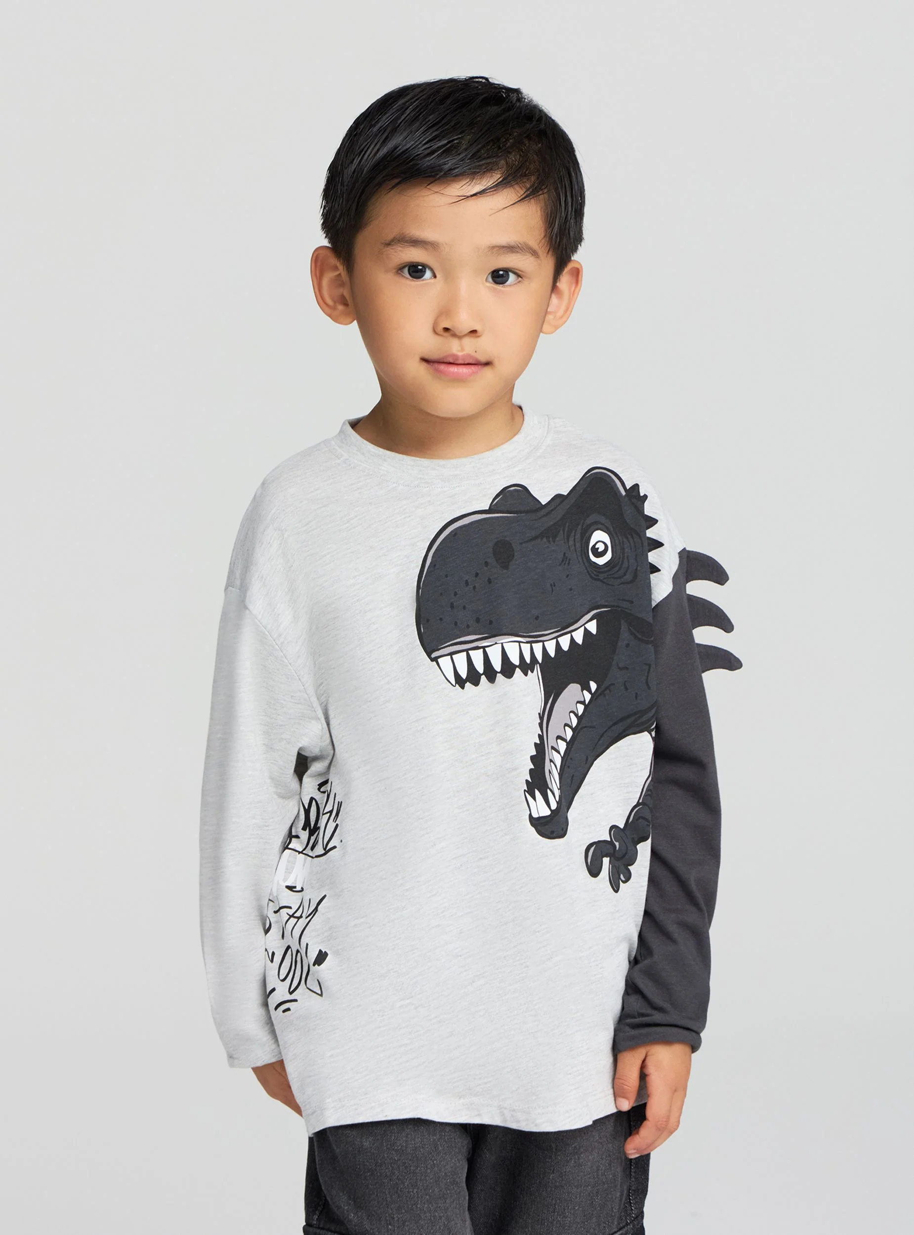 T-shirt con stampa dinosauro - Image 2