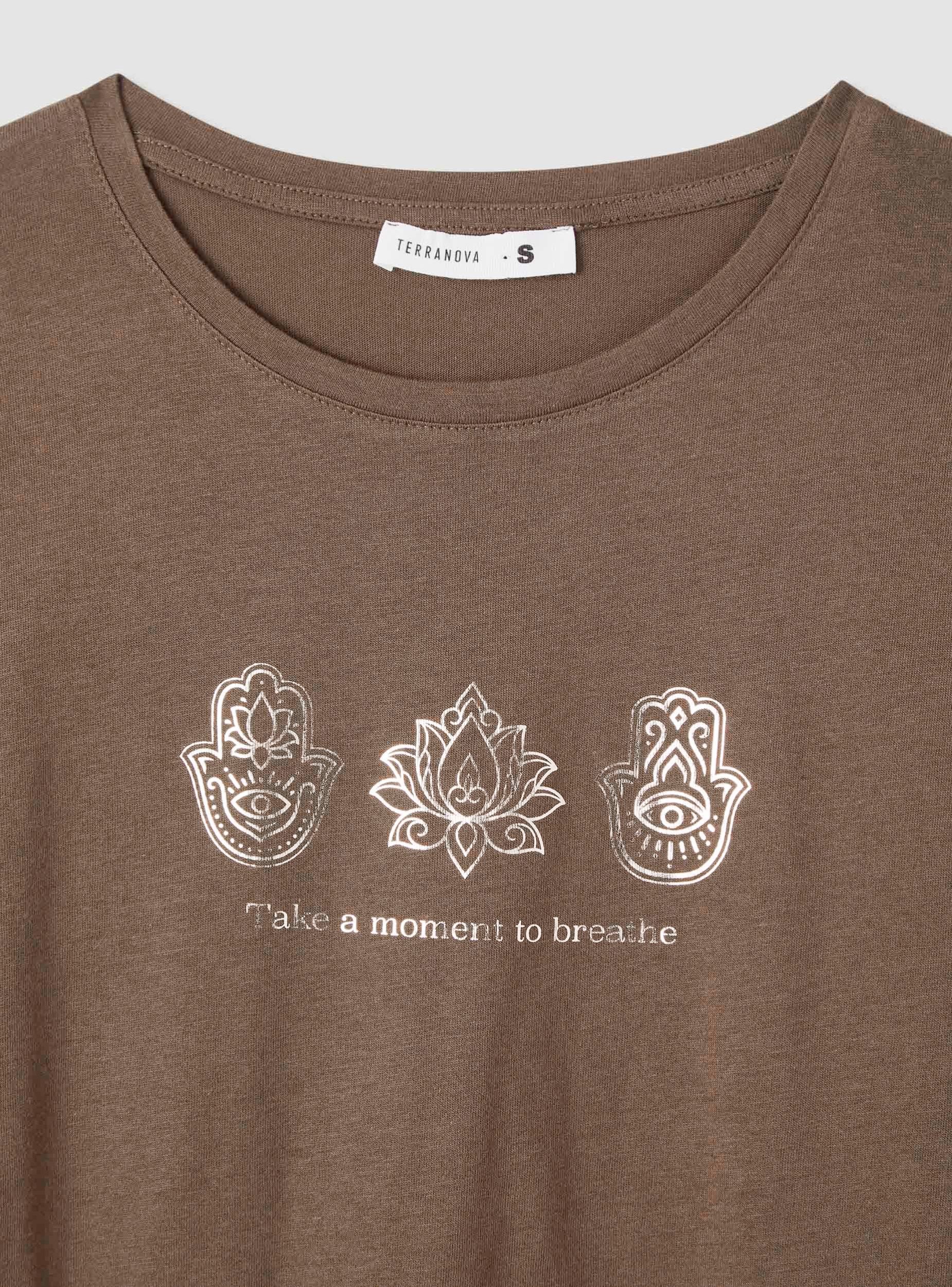 T-shirt con stampa e bordi con frange - Image 7