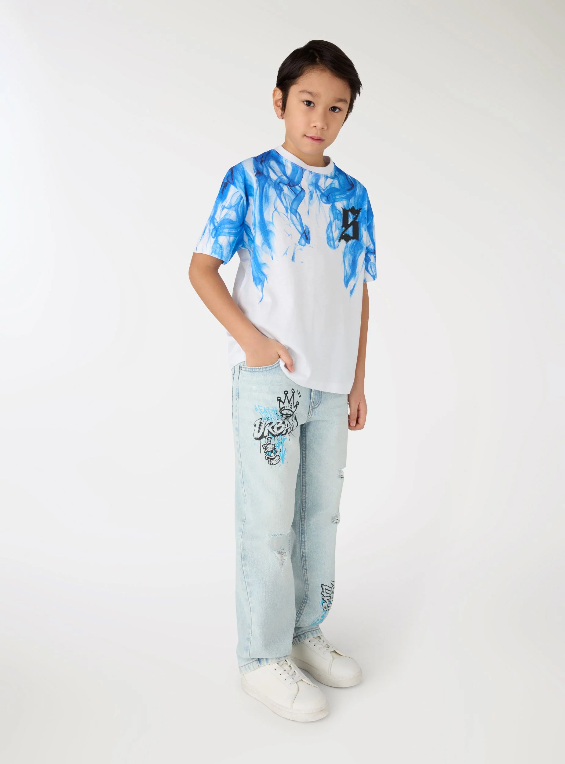 T-shirt con stampa effetto fumo - Image 3
