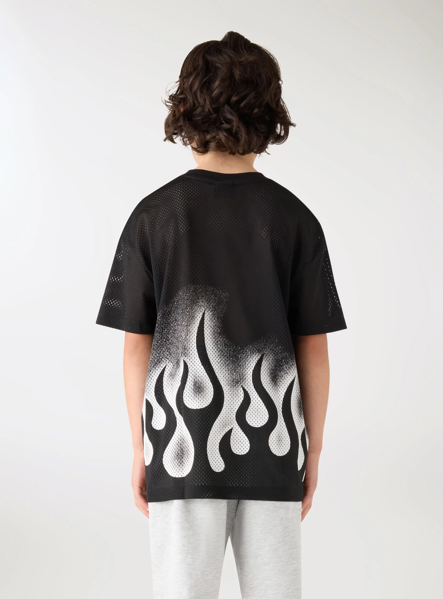 T-shirt con stampa fiamme e scritta - Image 2
