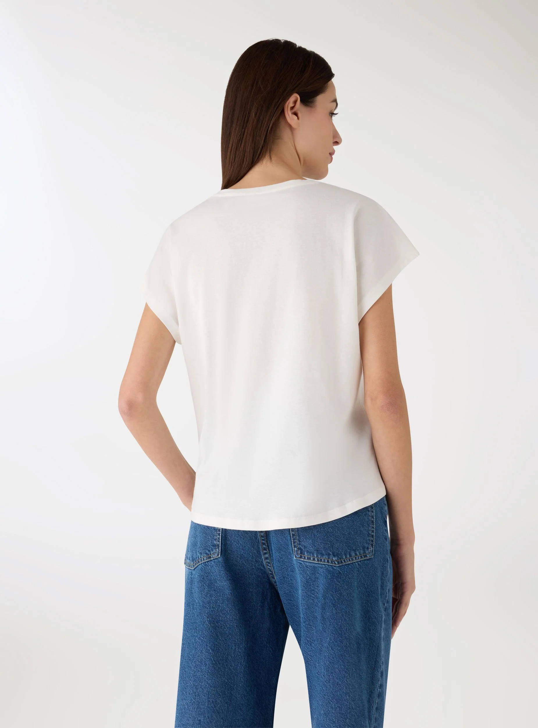 T-shirt con stampa fiori e paillettes - Image 2