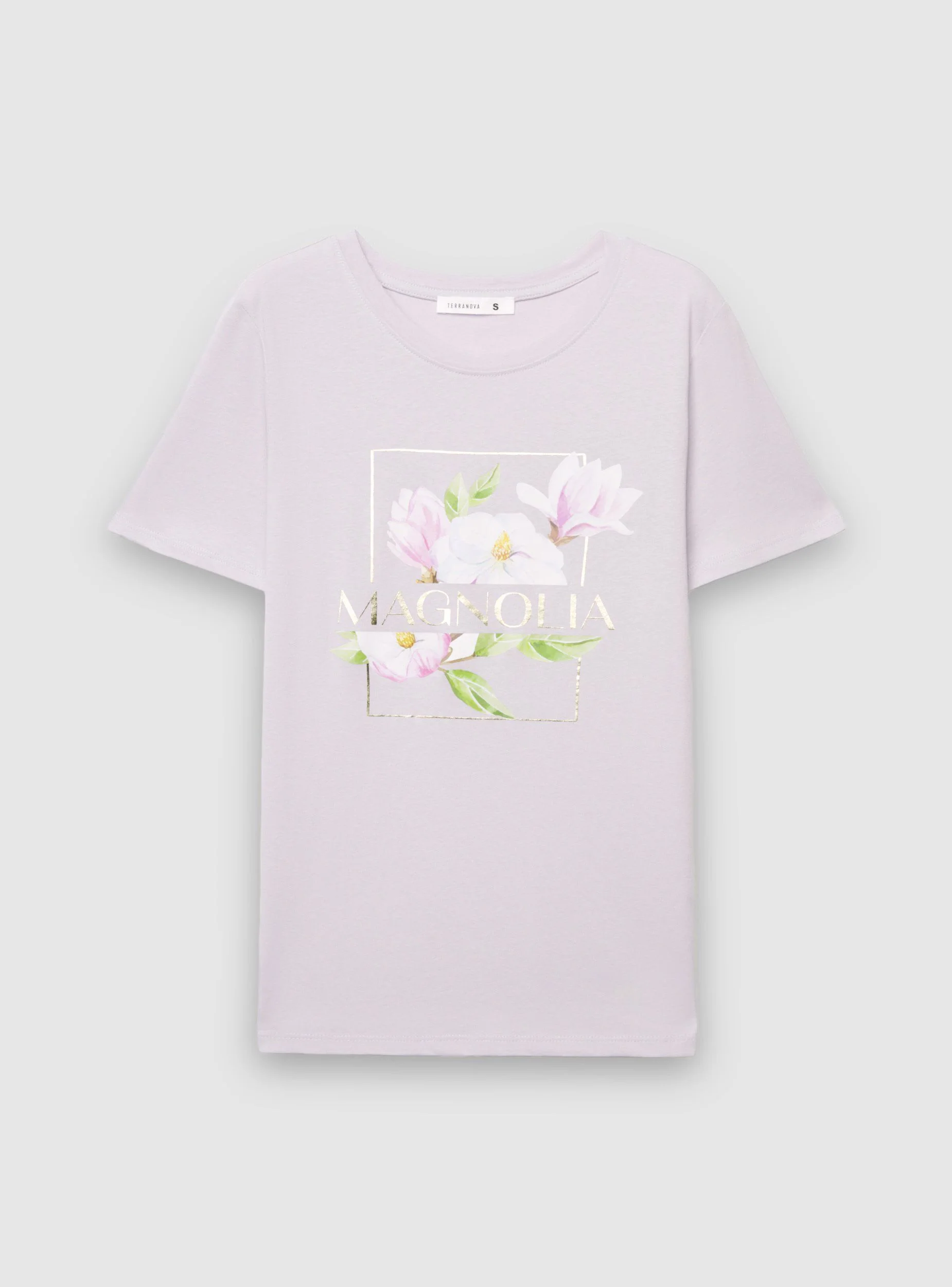 T-shirt con stampa fiori e scritta - Image 6