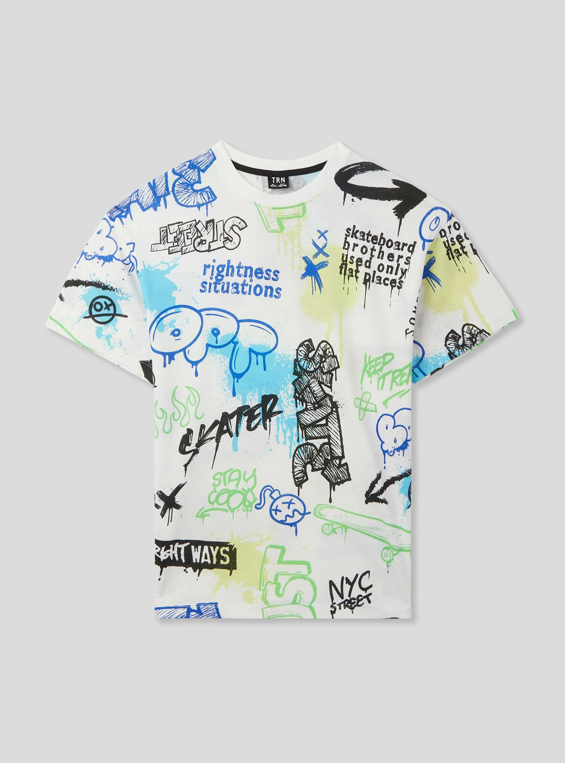T-shirt con stampa graffiti all-over - Image 6
