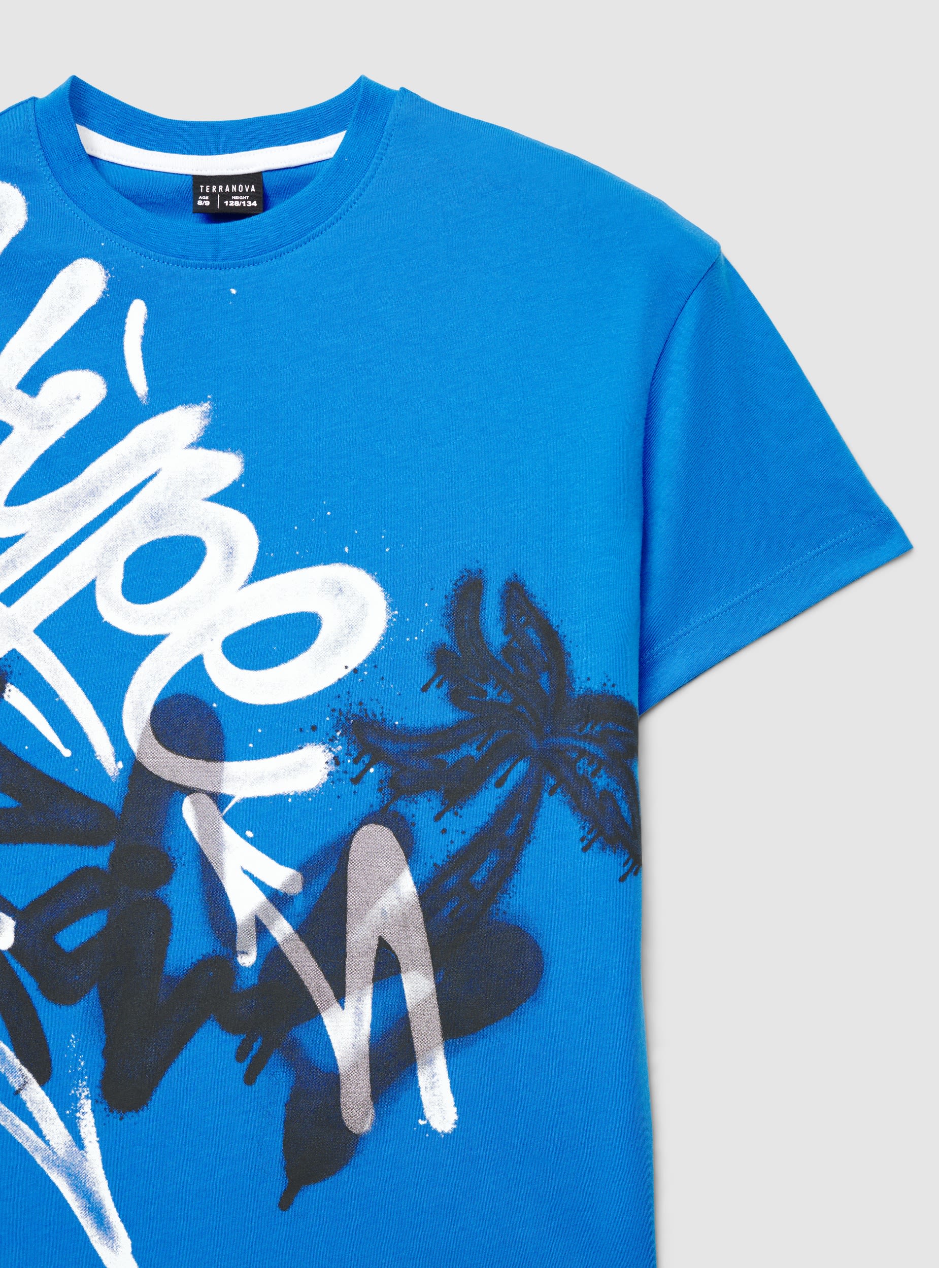 T-shirt con stampa graffiti e scritta - Image 7