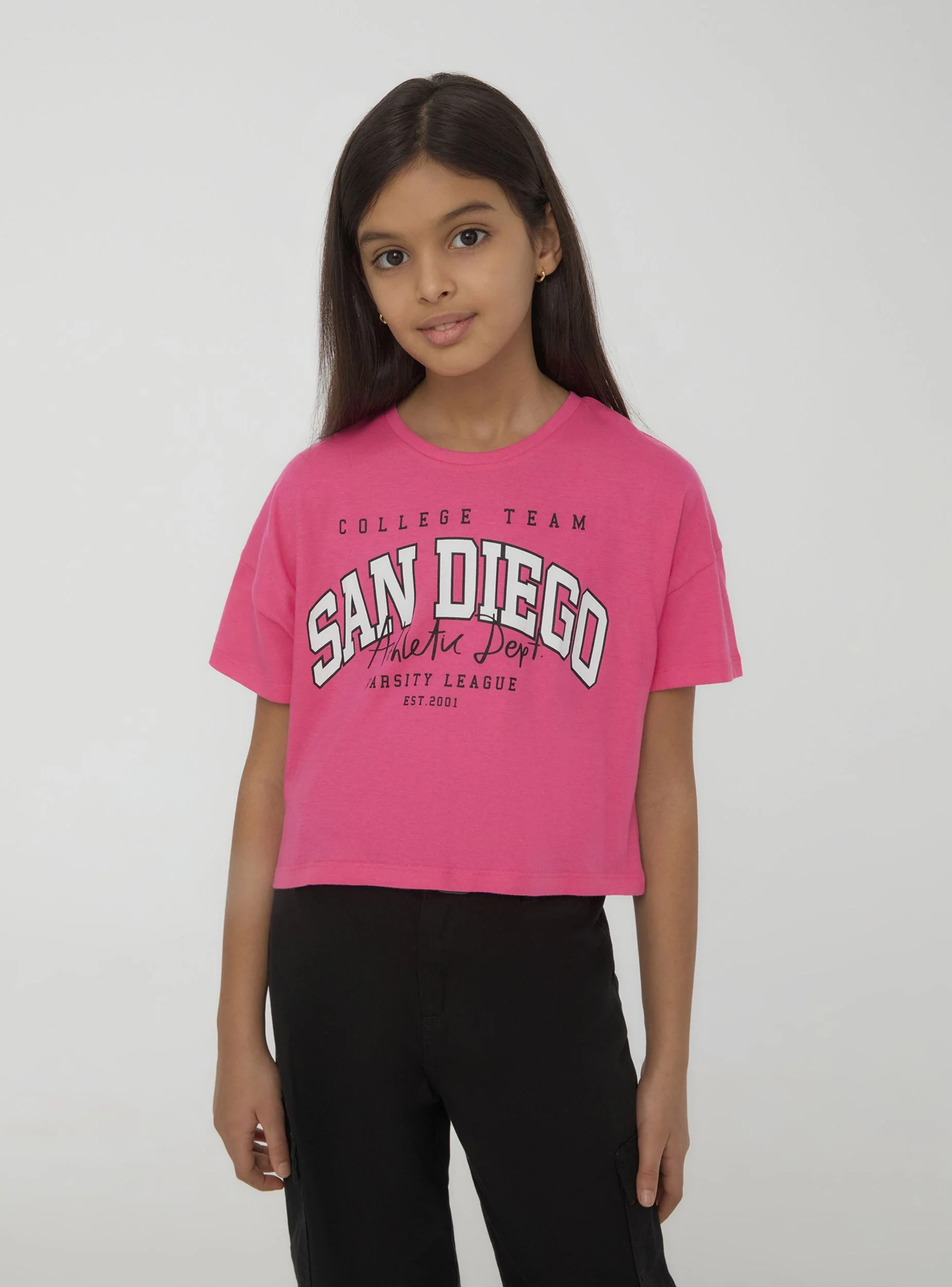 T-shirt con stampa in stile college - Image 3