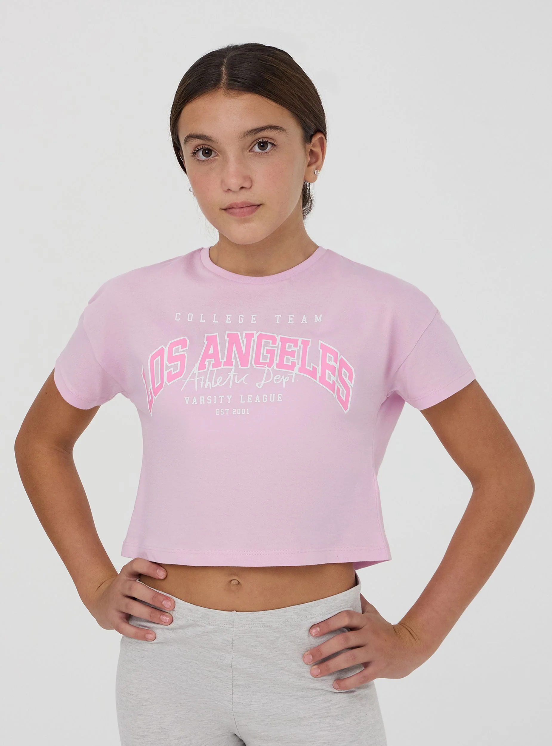 T-shirt con stampa in stile college - Image 7