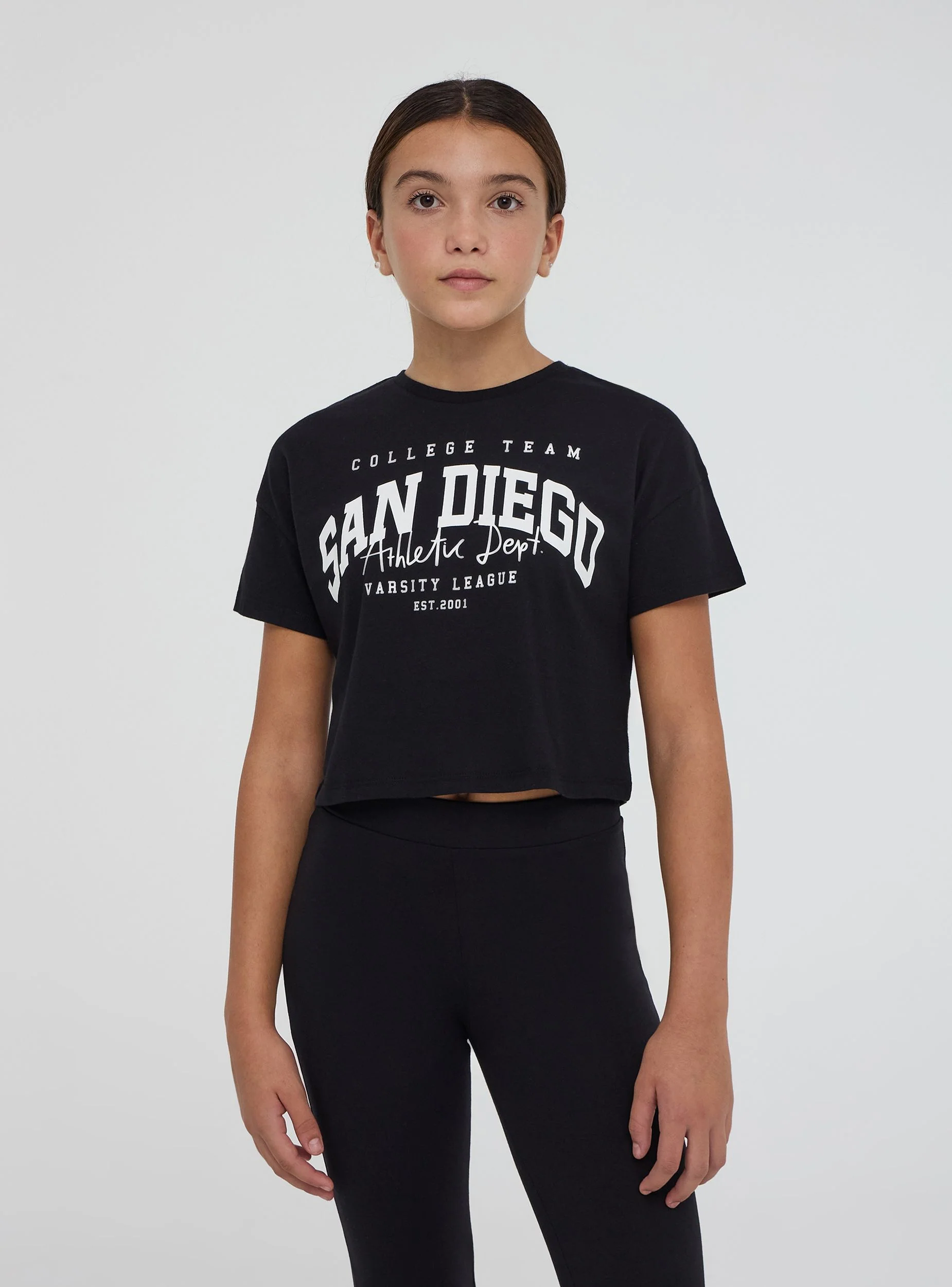 T-shirt con stampa in stile college - Image 3