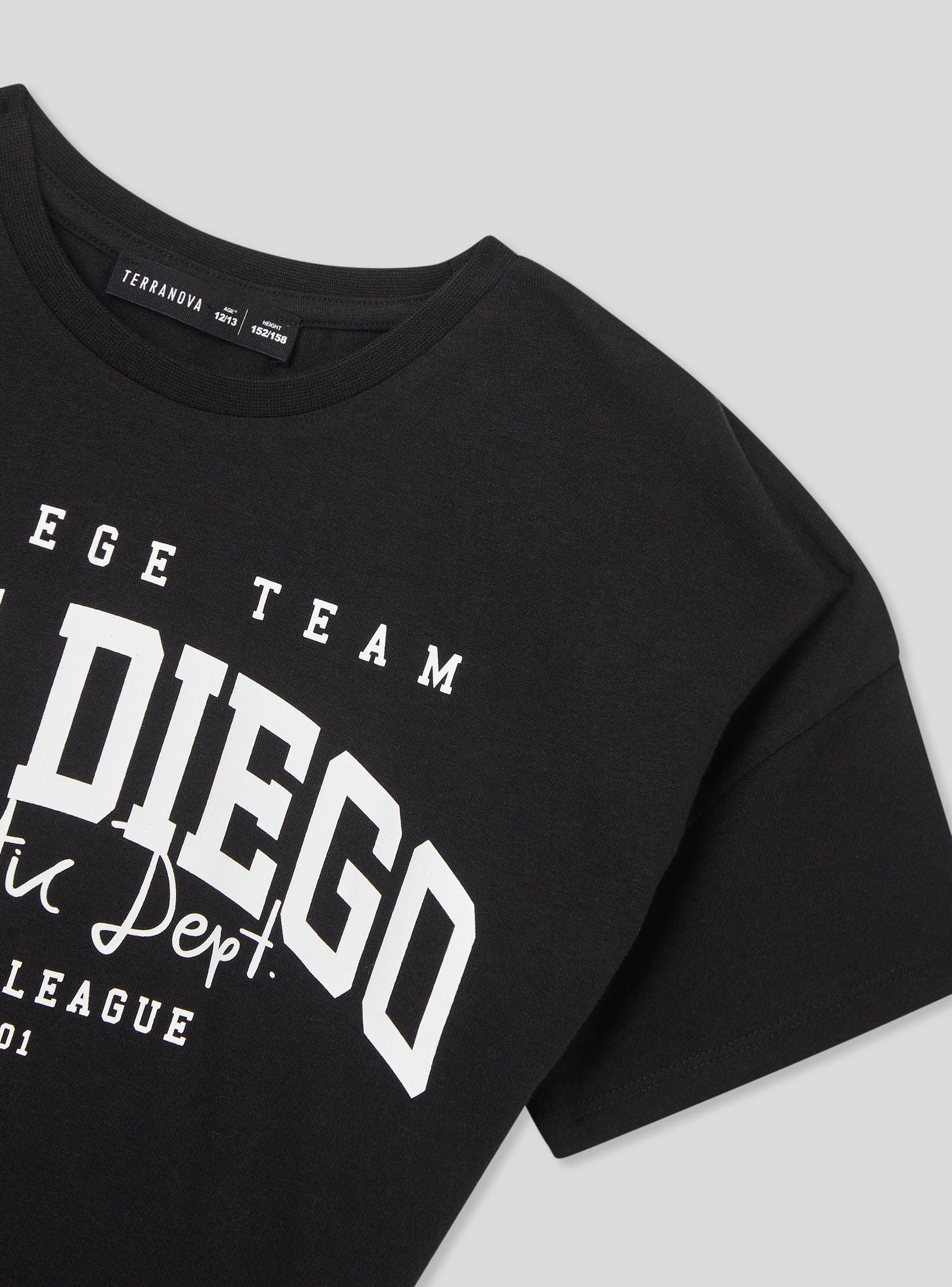 T-shirt con stampa in stile college - Image 5