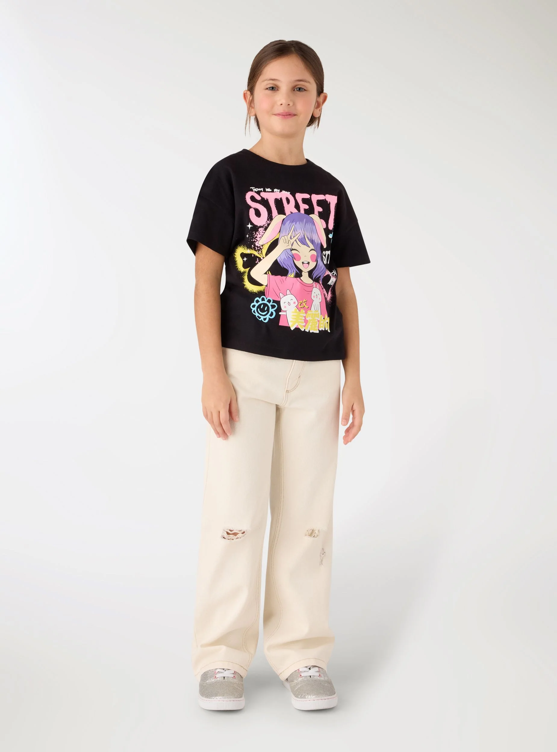 T-shirt con stampa manga - Image 2
