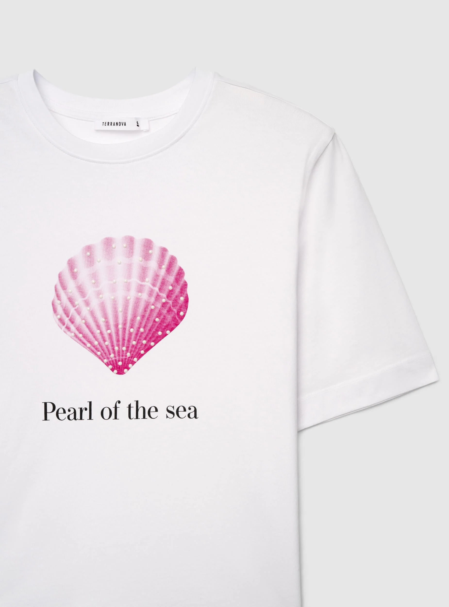 T-shirt con stampa marina e strass - Image 5