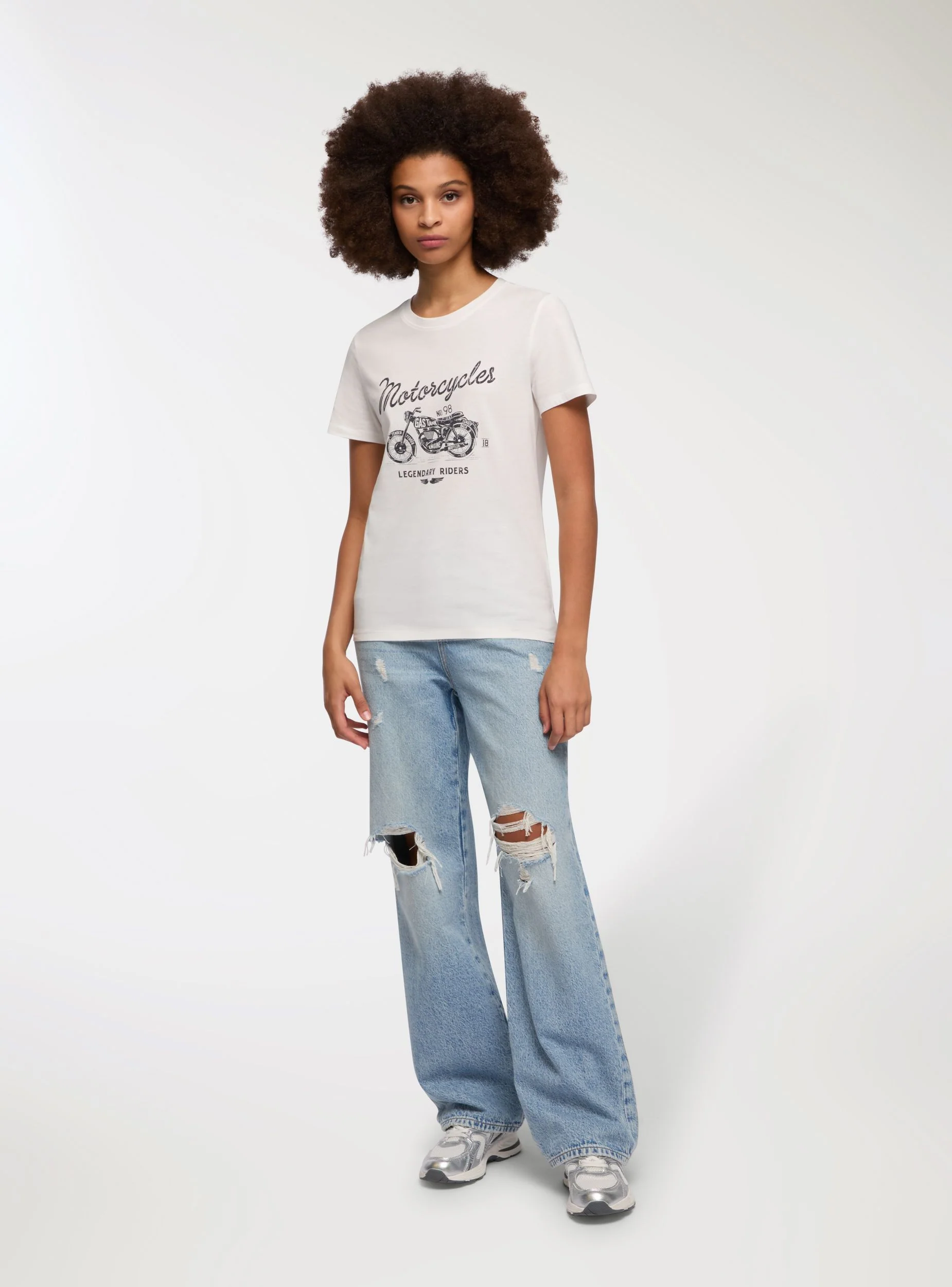 T-shirt con stampa moto