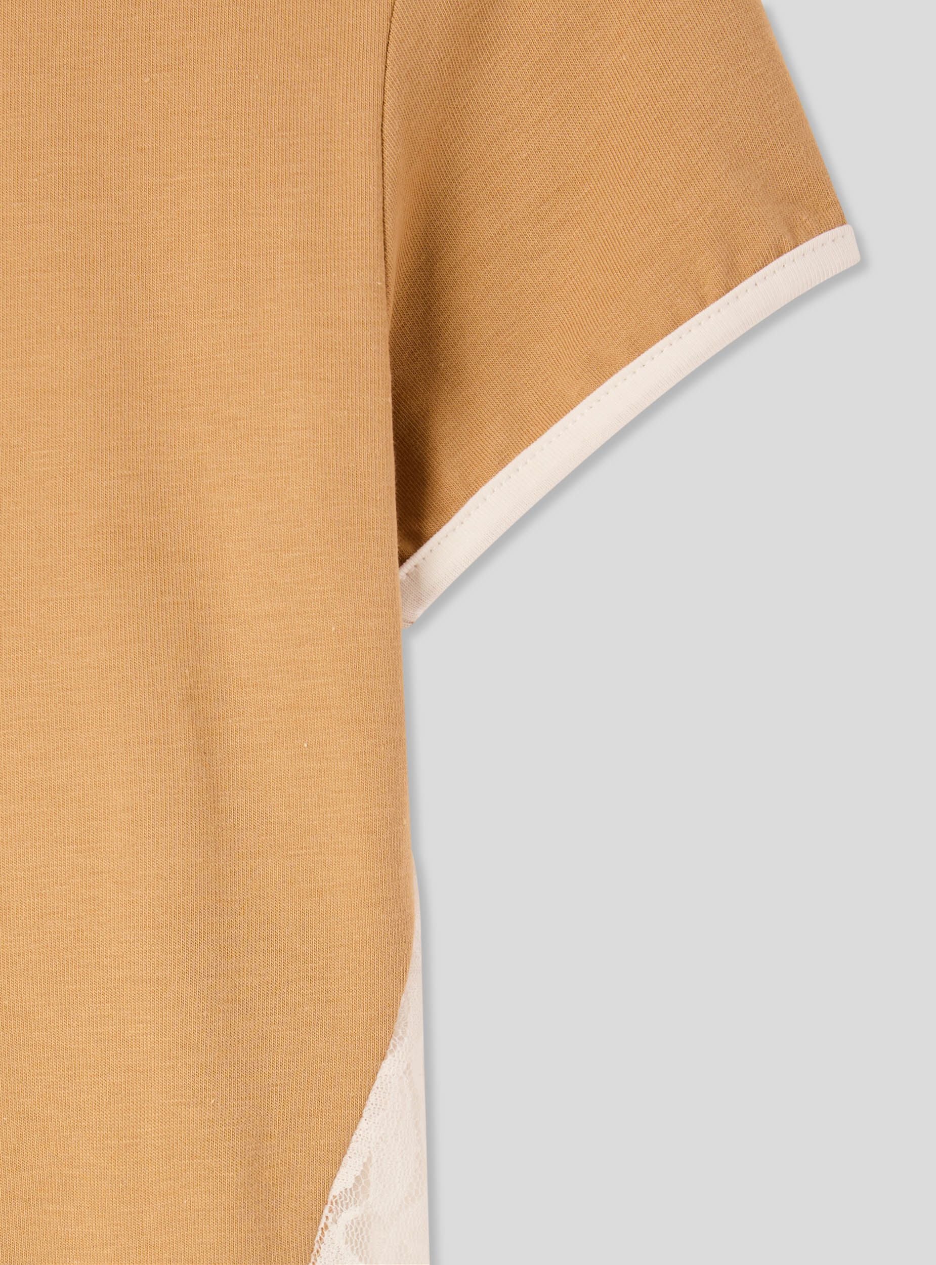 T-shirt con stampa numero e inserto in pizzo - Image 6