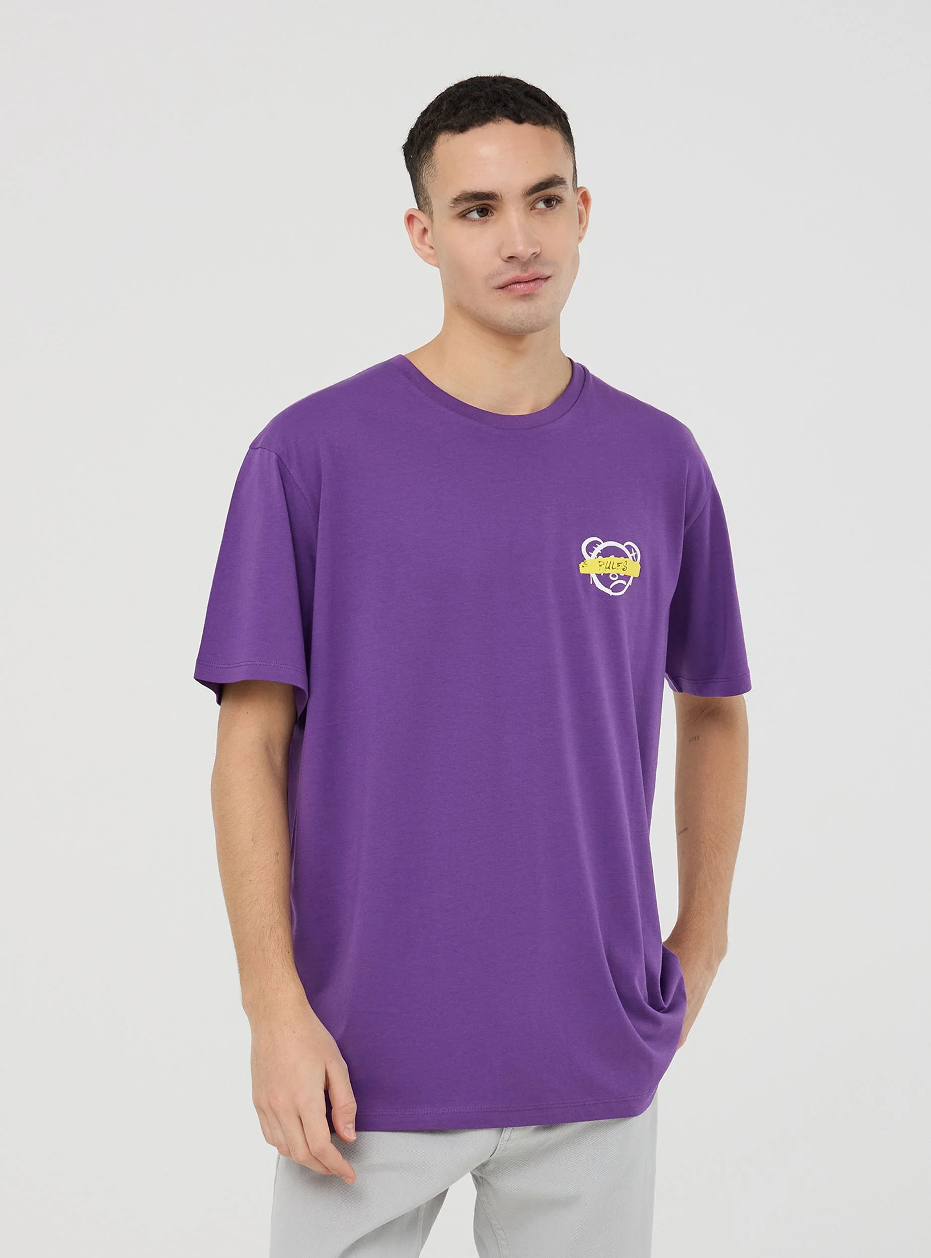 T-shirt con stampa orsetto fronte/retro