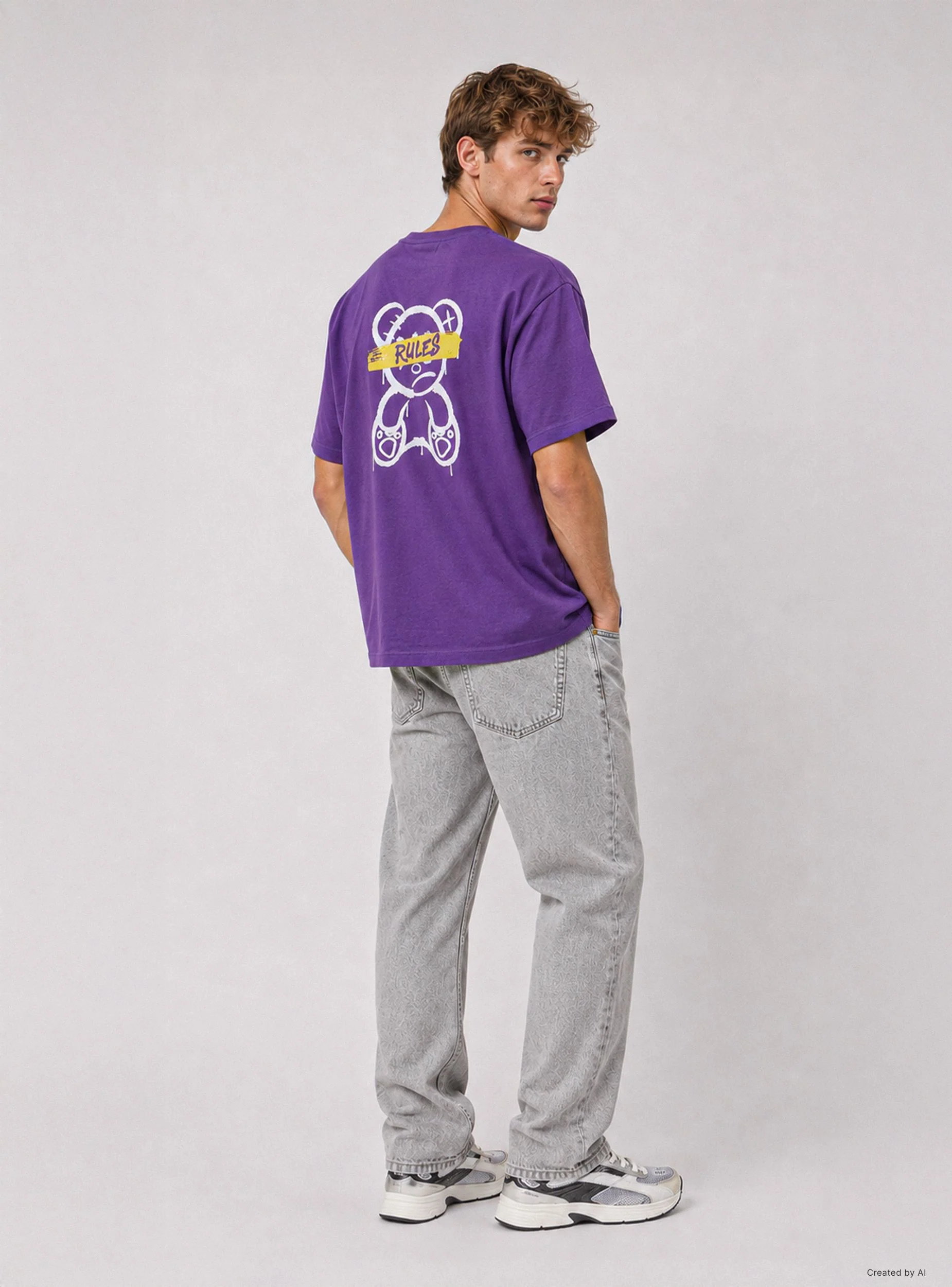 T-shirt con stampa orsetto fronte/retro - Image 4