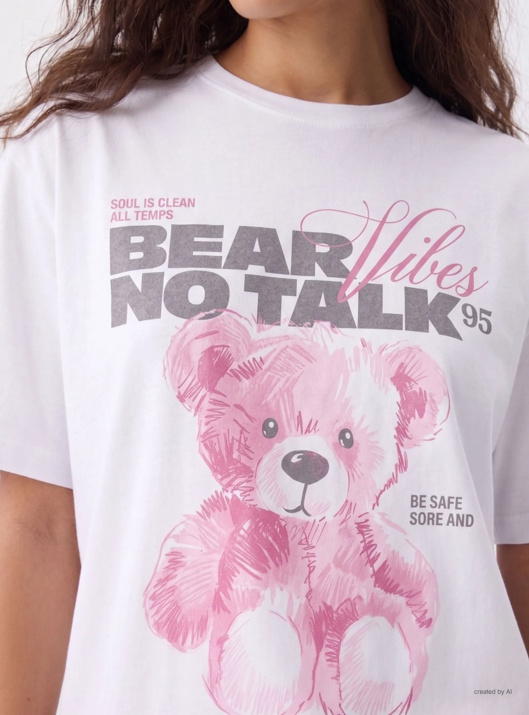T-shirt con stampa orsetto - Image 4
