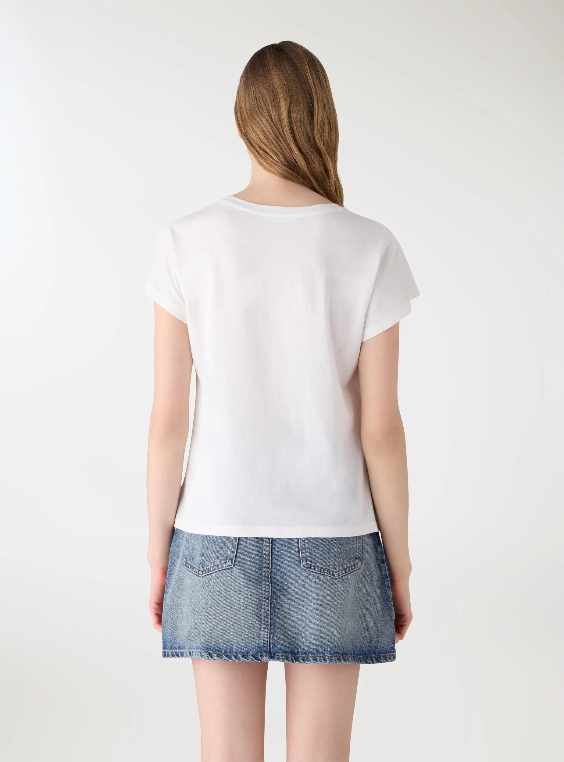 T-shirt con stampa piume effetto luccicante - Image 3