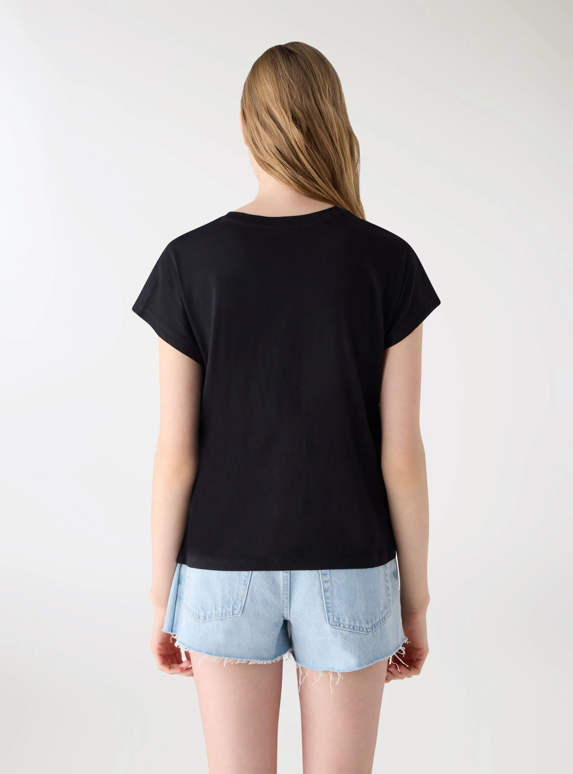 T-shirt con stampa piume effetto luccicante - Image 3