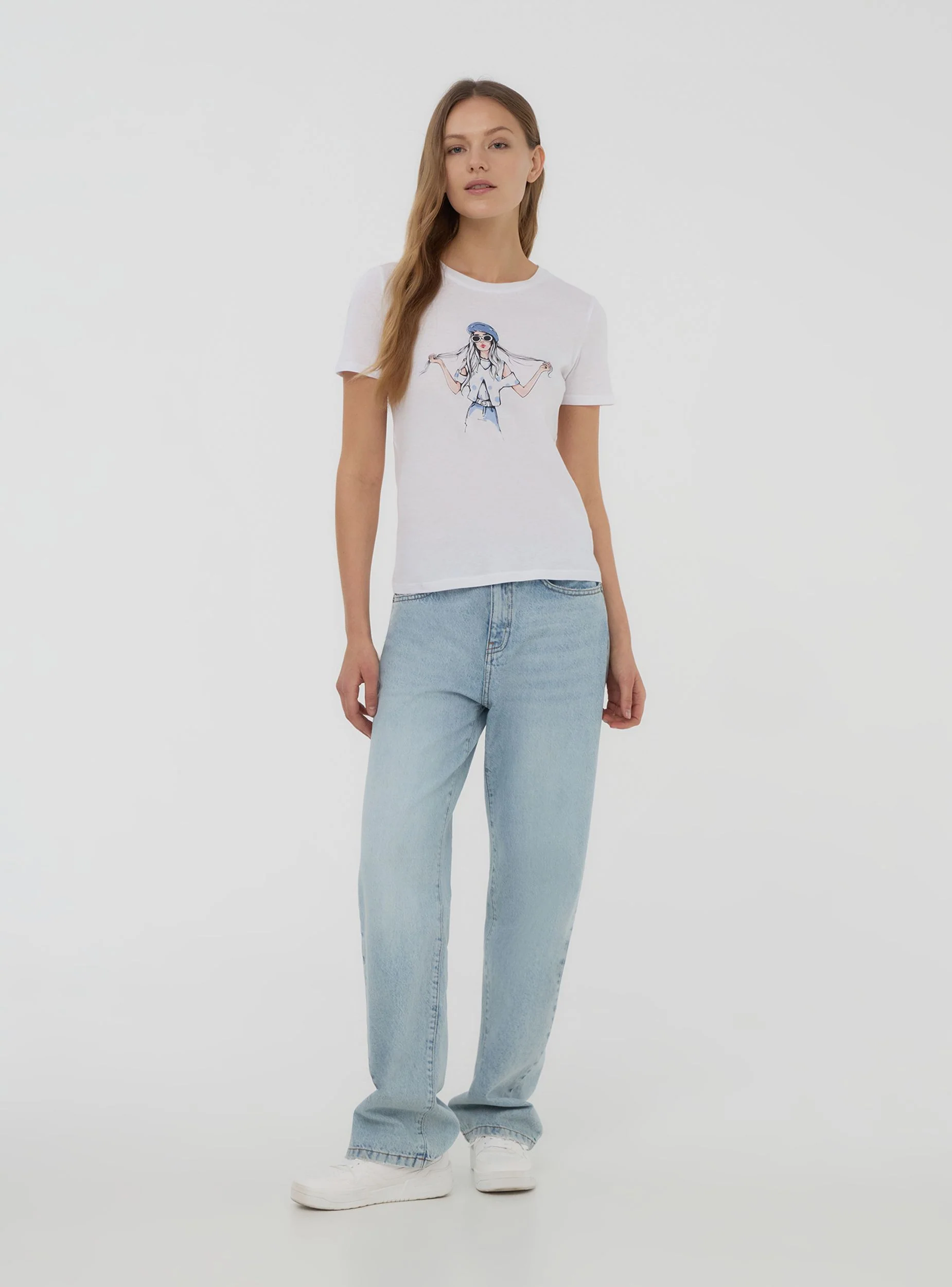 T-shirt con stampa ragazza - Image 3
