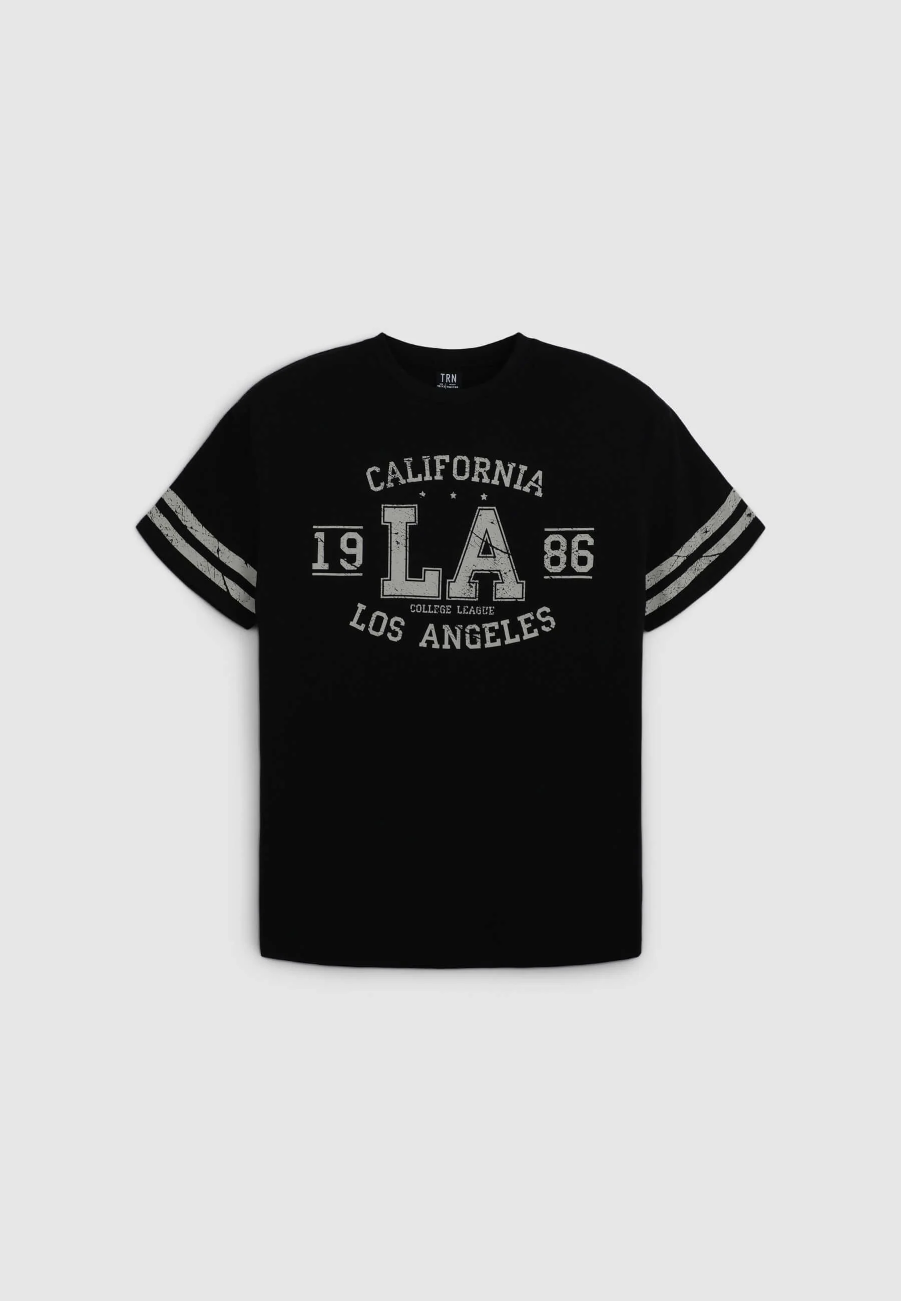 T-shirt con stampa sport e bande - Image 6