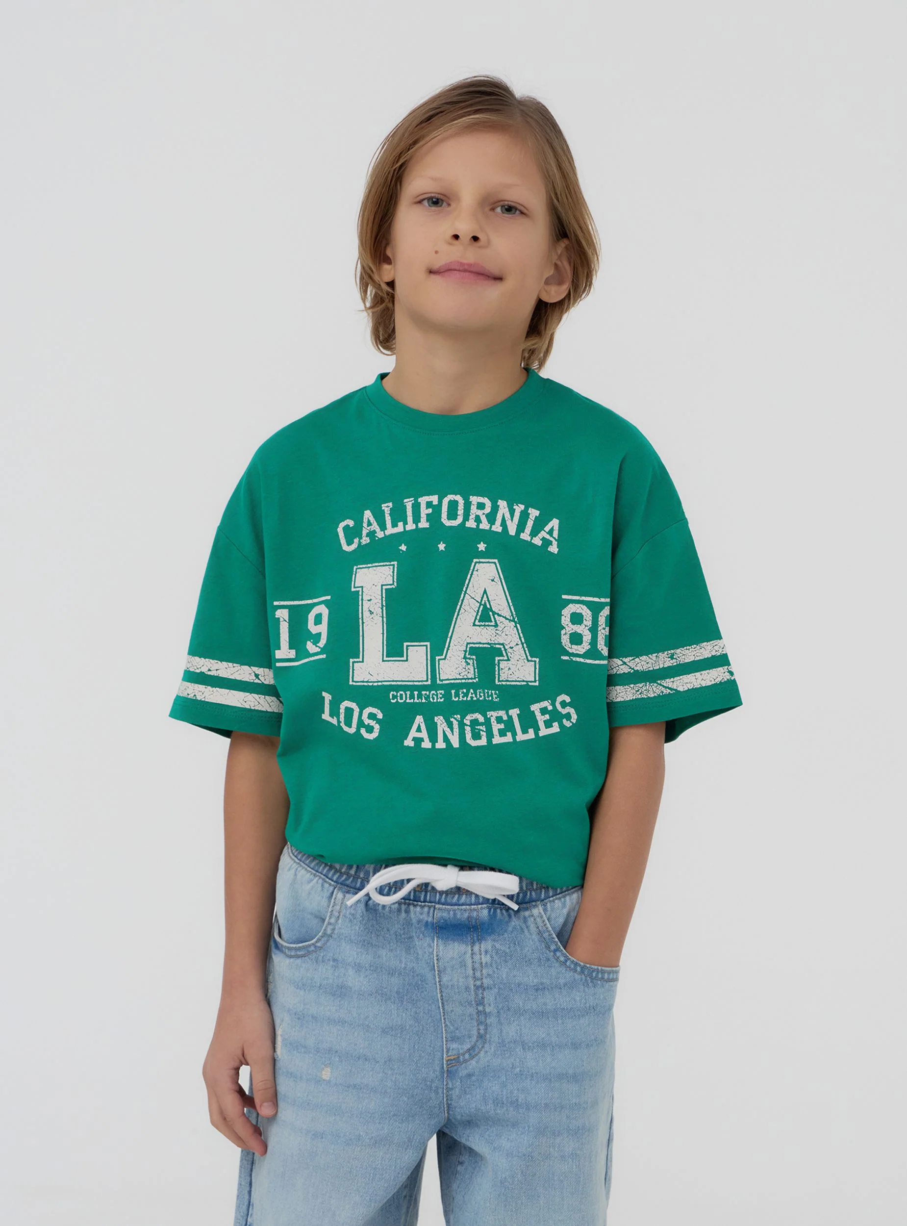 T-shirt con stampa sport e bande - Image 7