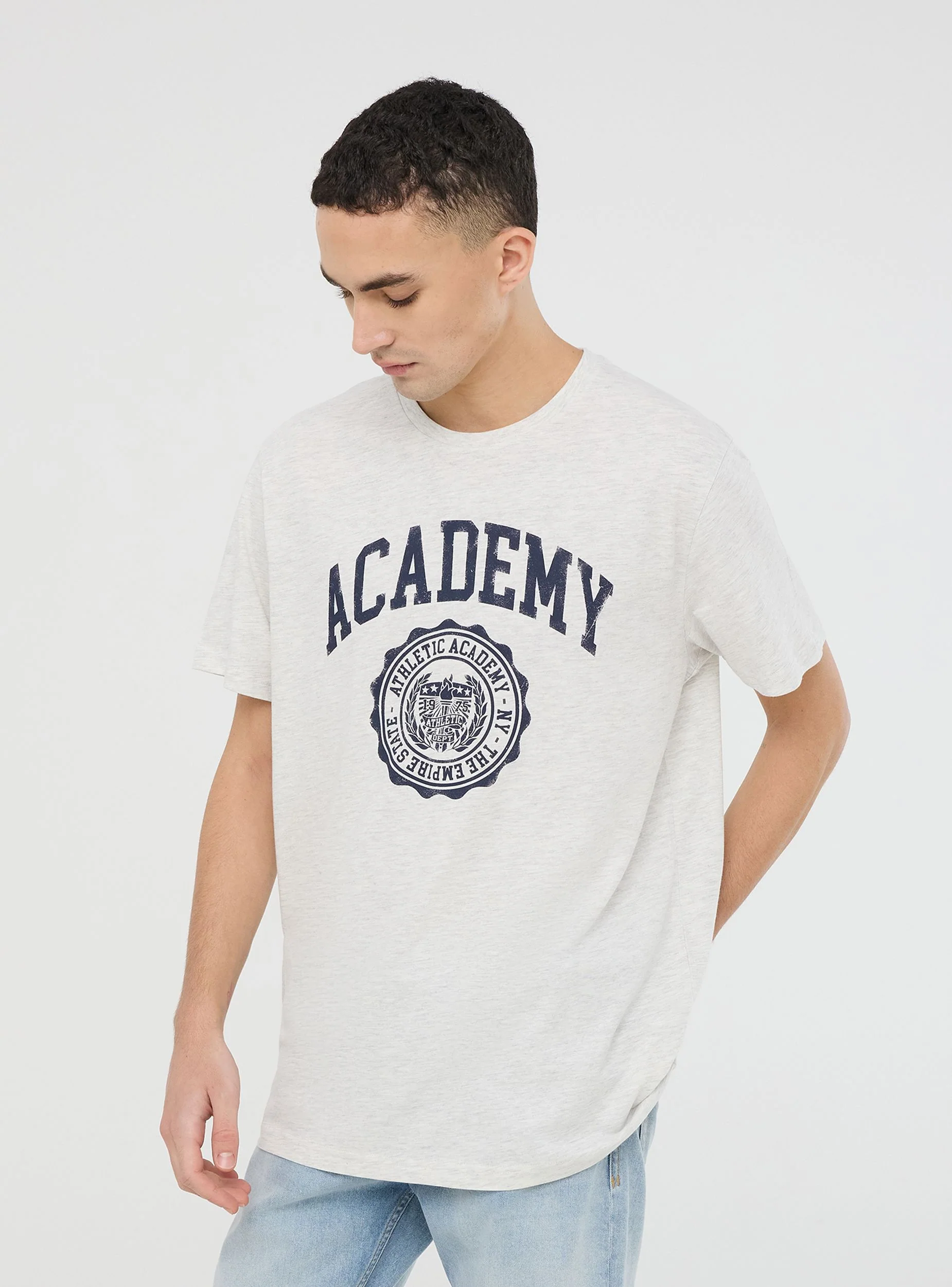 T-shirt con stampa stile college - Image 3
