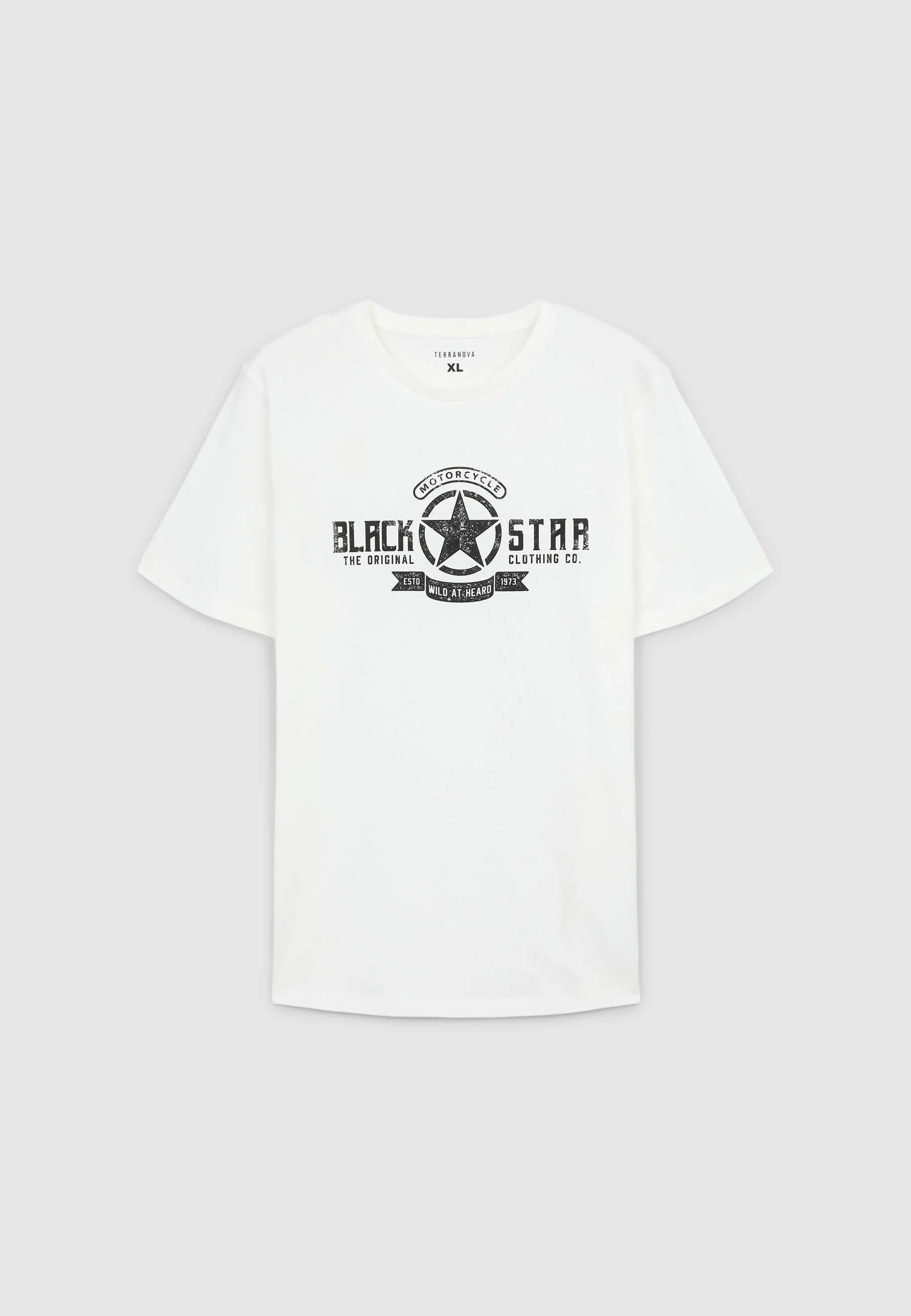 T-shirt con stampa tema motociclista
