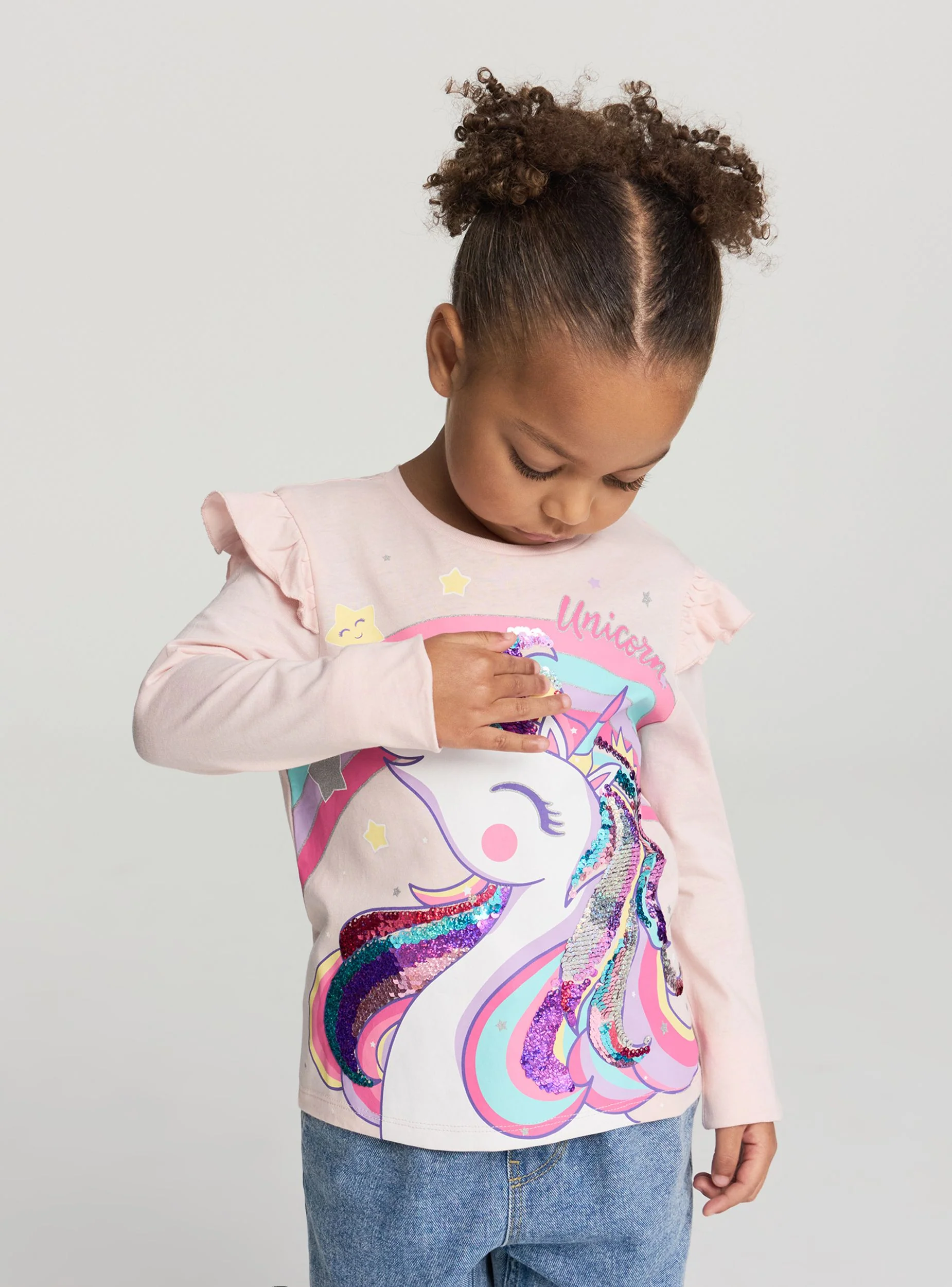 T-shirt con stampa unicorno