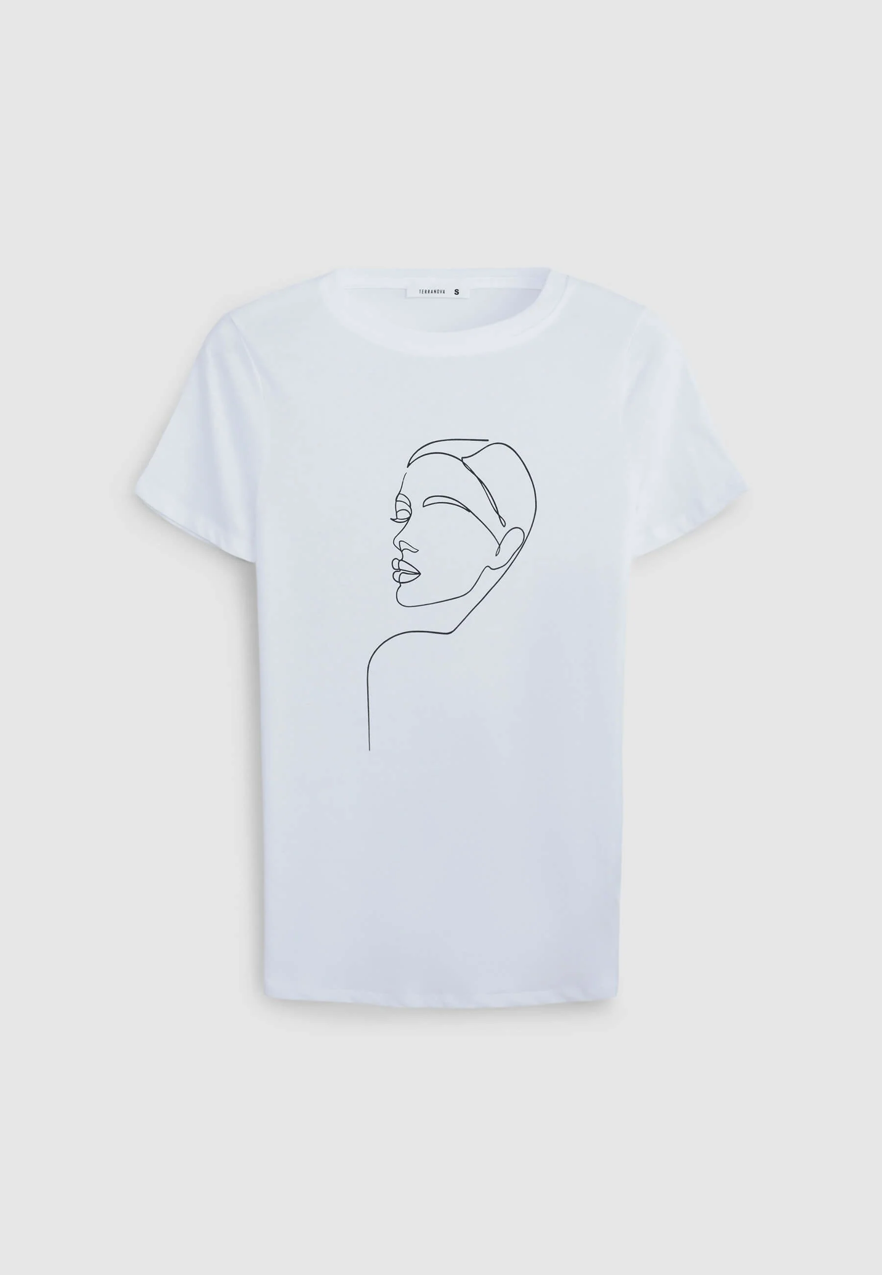 T-shirt con stampa volto astratto - Image 4