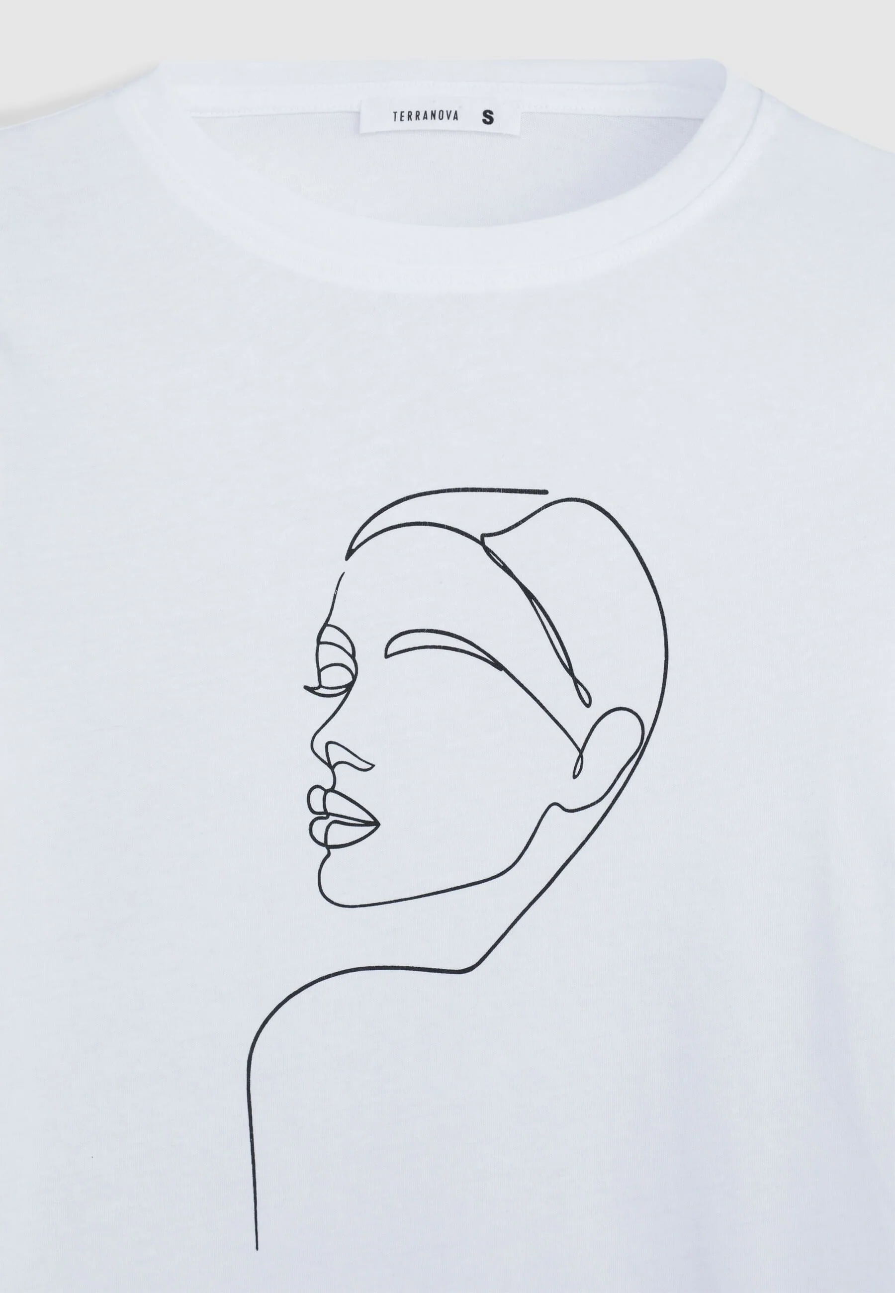 T-shirt con stampa volto astratto - Image 5