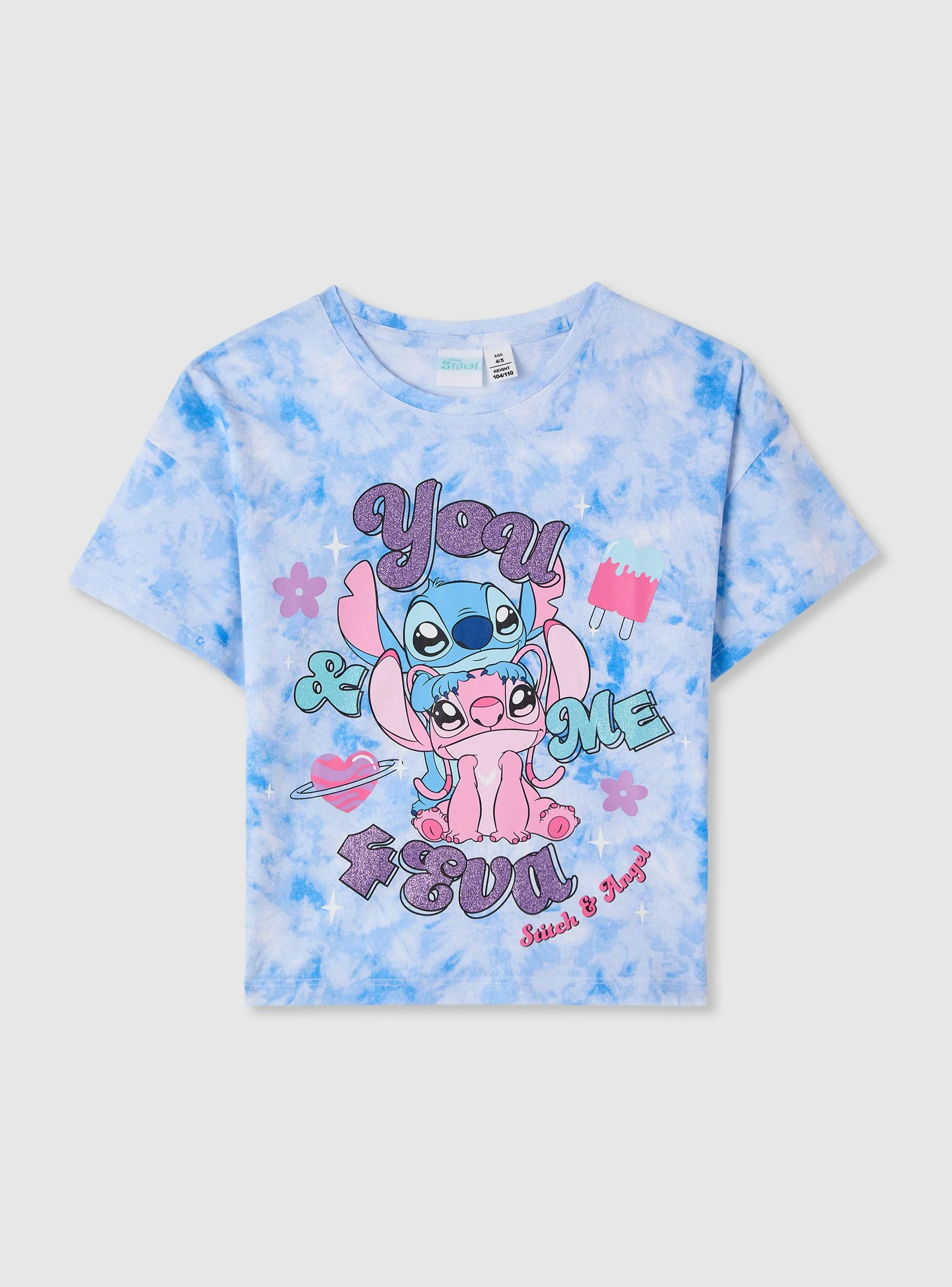 T-shirt con Stitch® e scritte luccicanti - Image 4