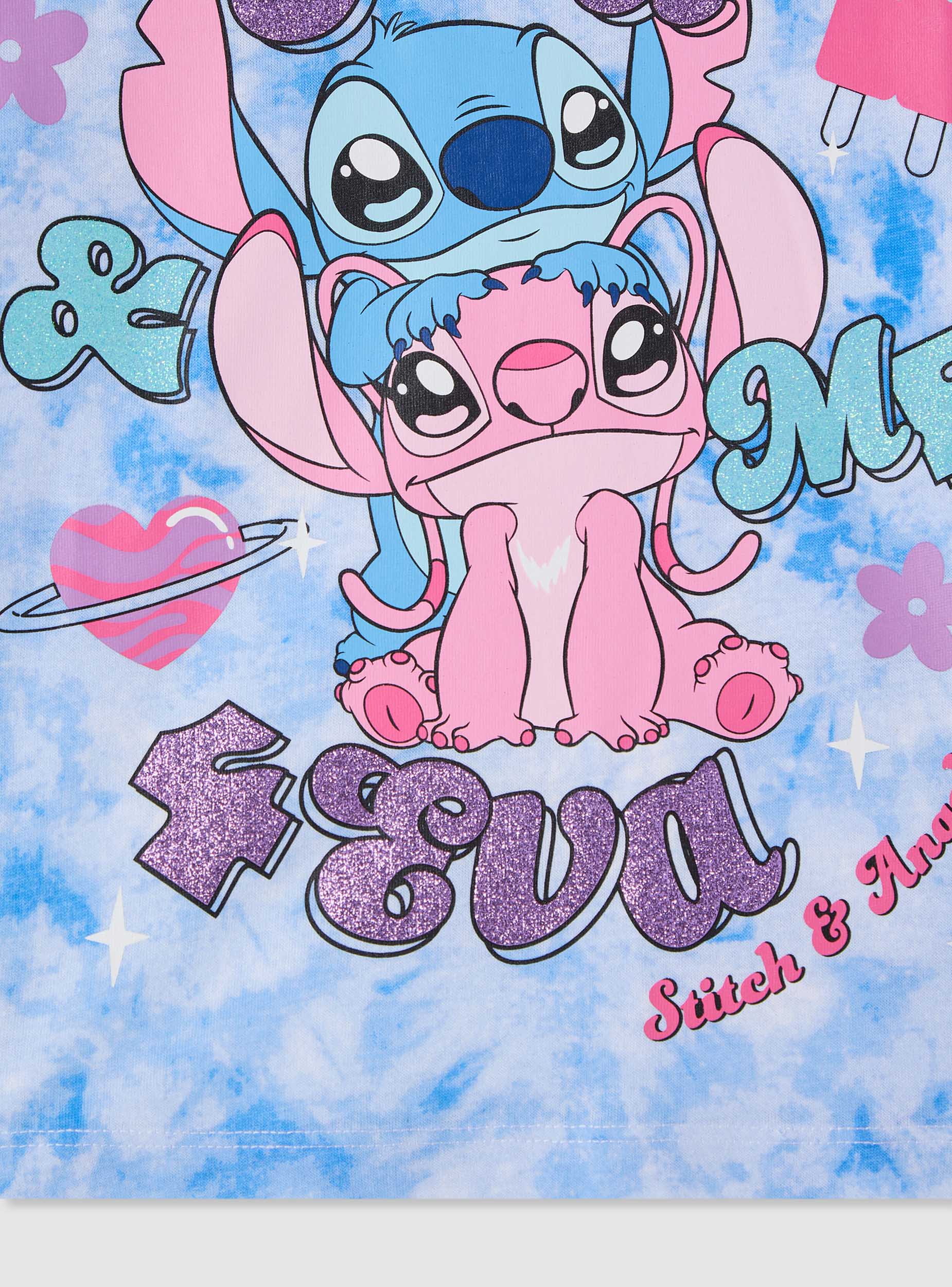 T-shirt con Stitch® e scritte luccicanti - Image 5