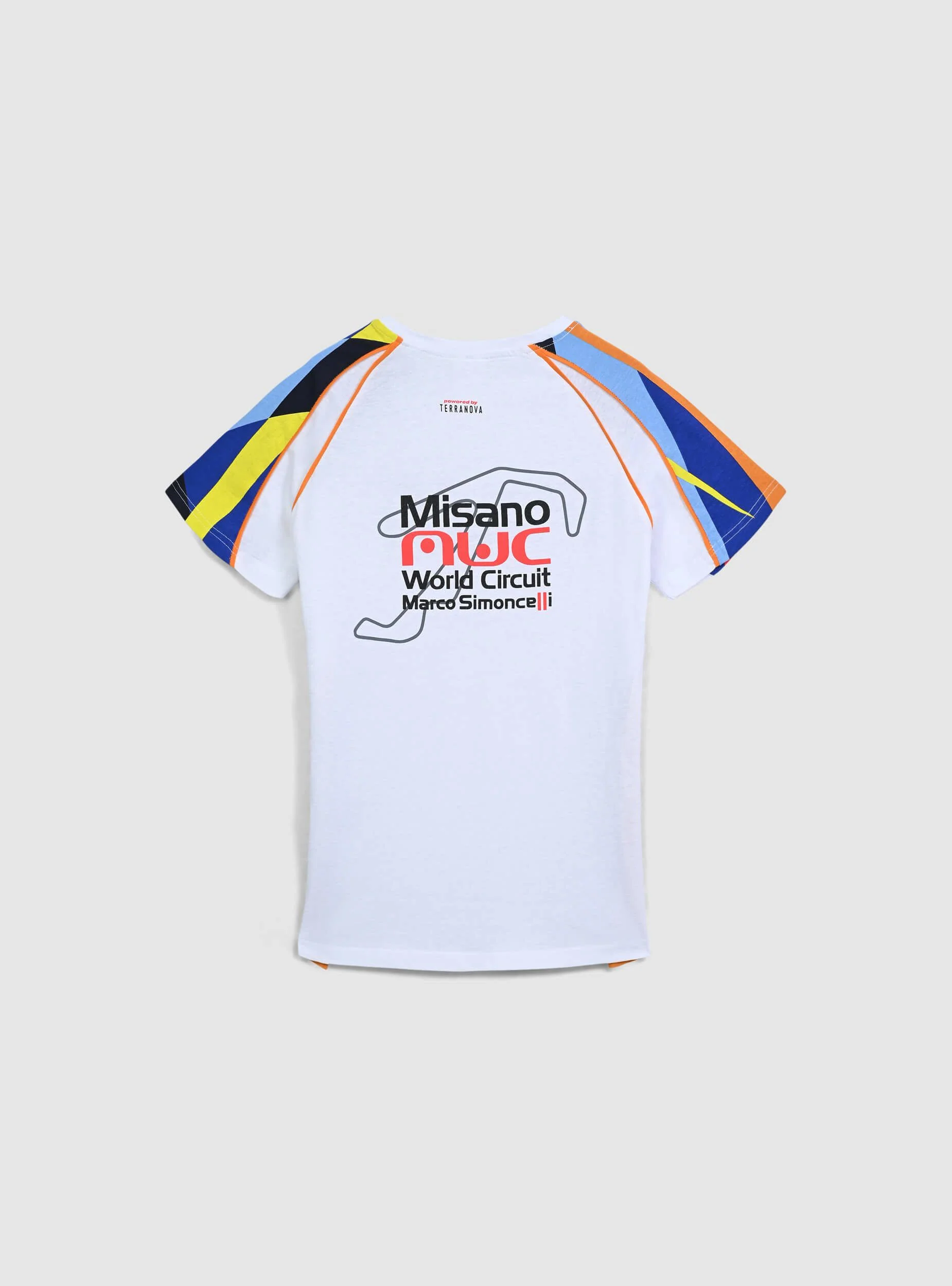 T-shirt con strip e stampa MWC fronte/retro
