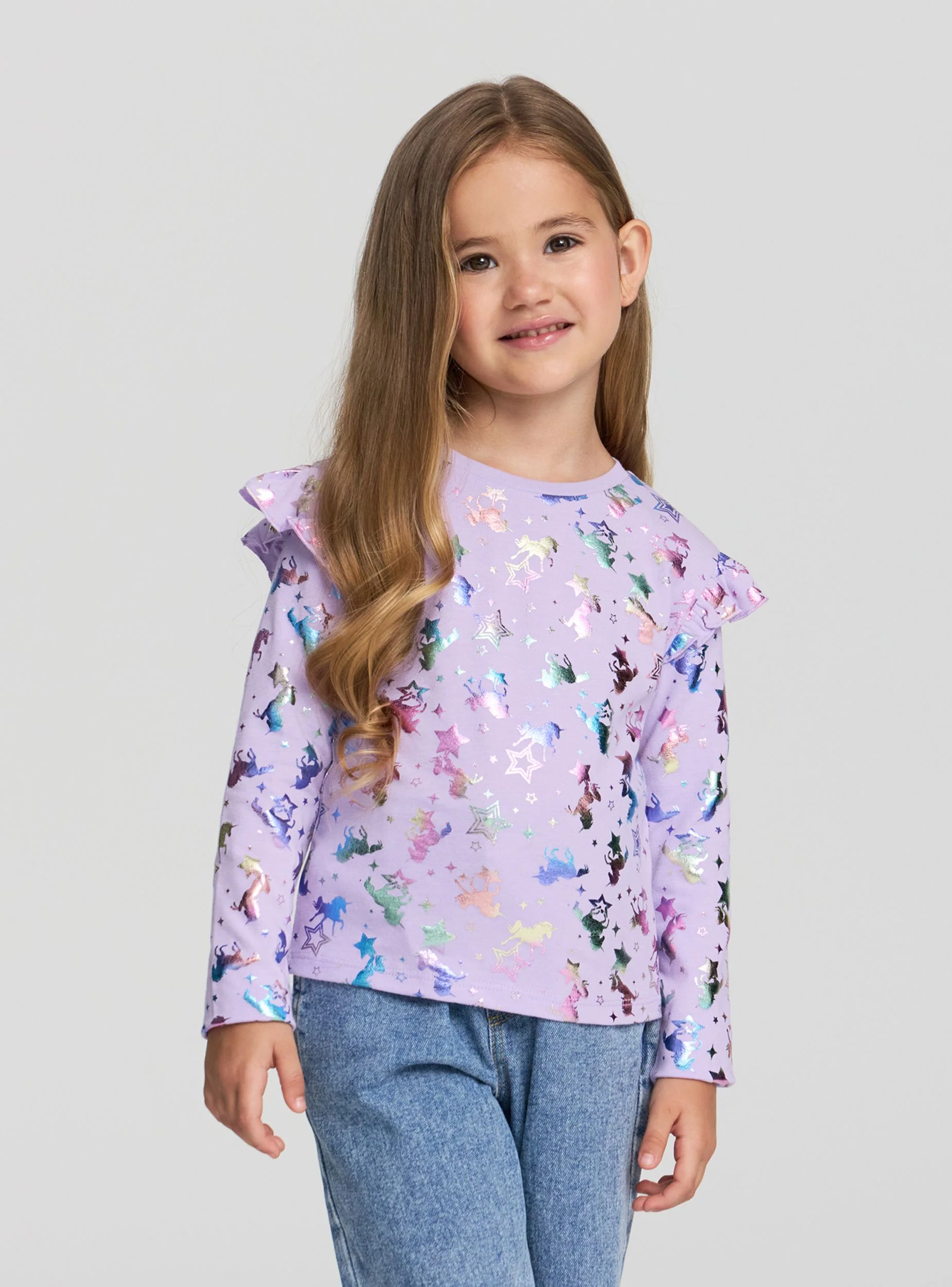 T-shirt con volant e unicorni - Image 2