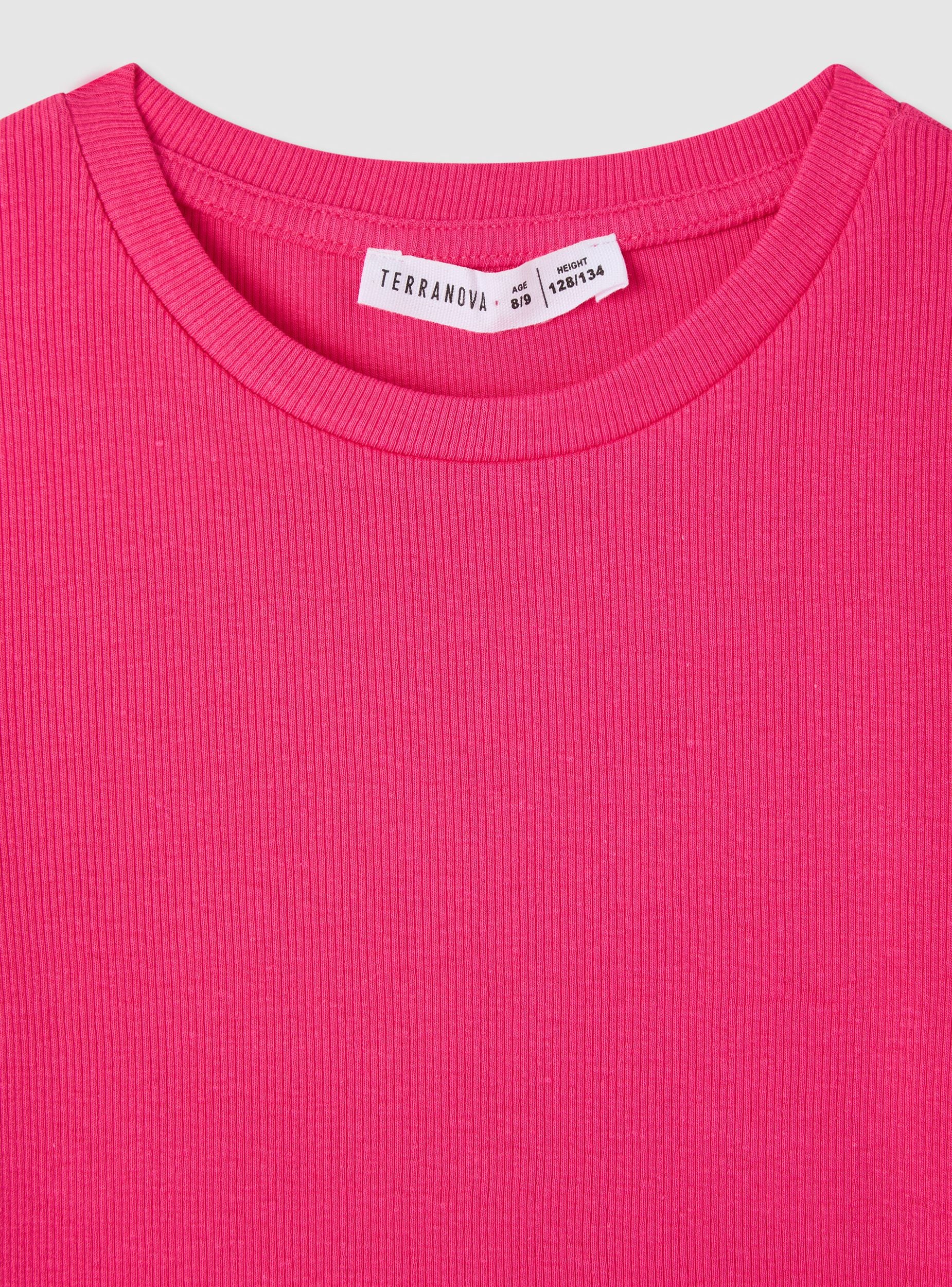 T-shirt crop a costine a tinta unita - Image 6