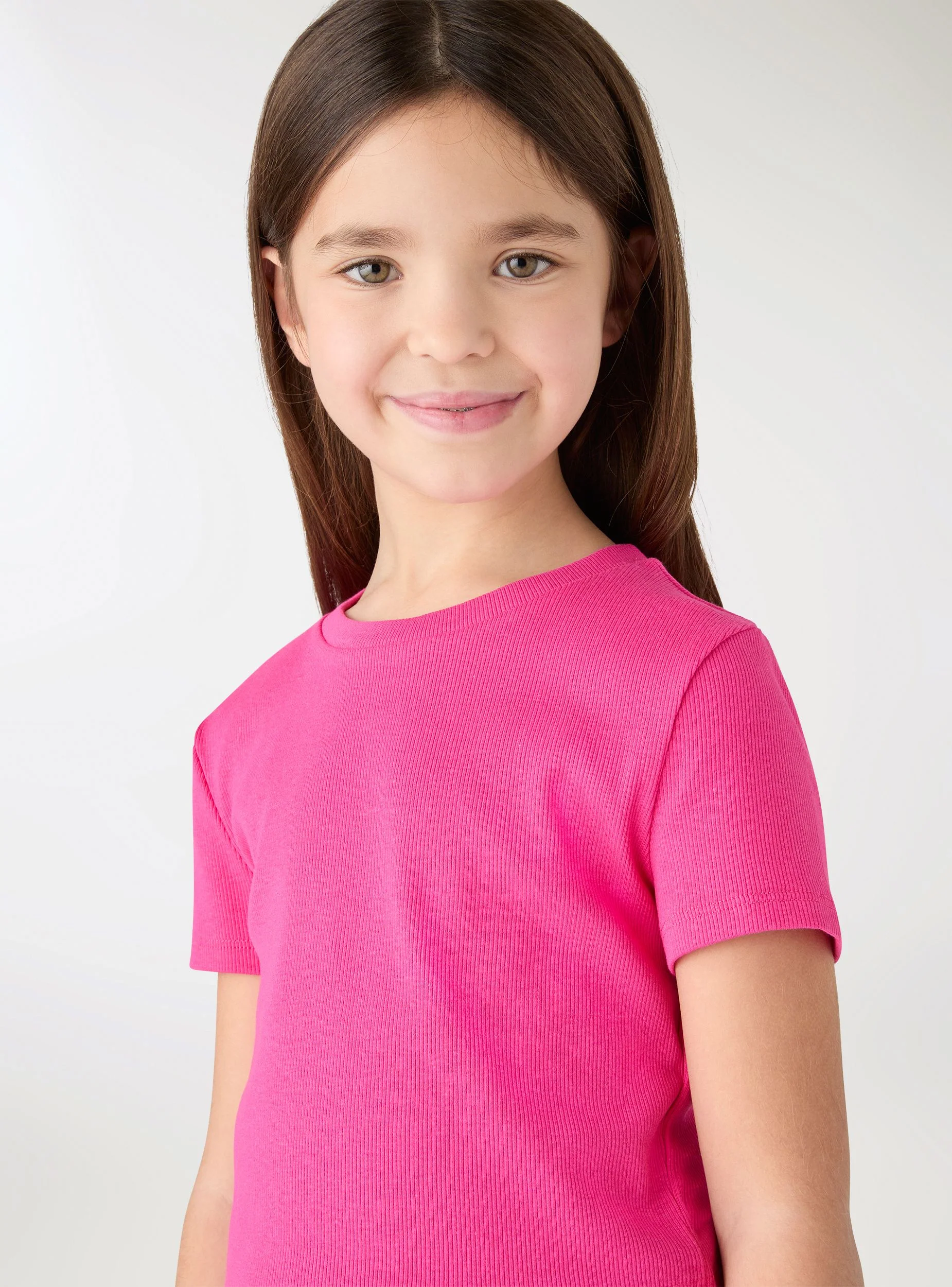 T-shirt crop a costine a tinta unita - Image 7