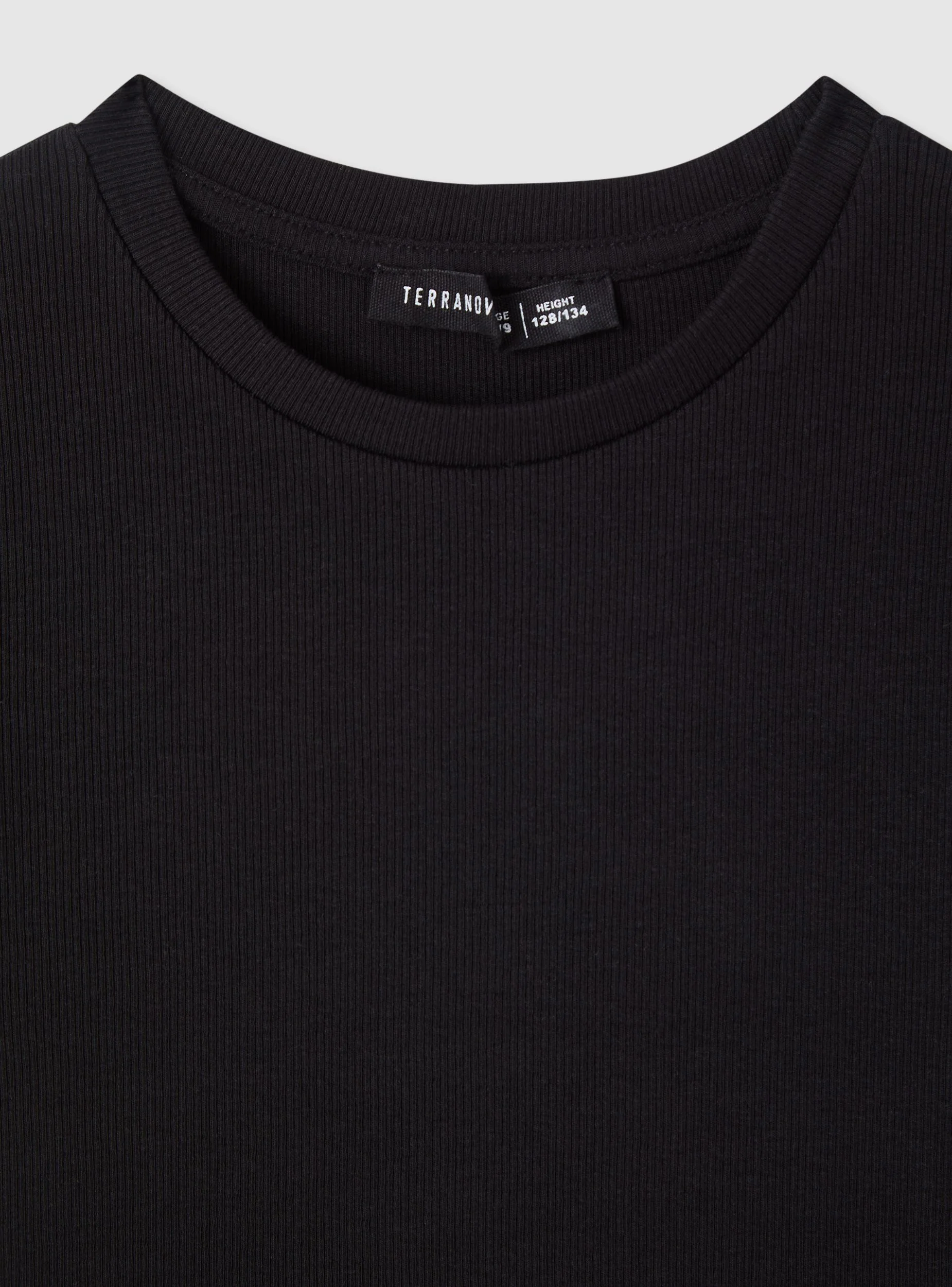 T-shirt crop a costine a tinta unita - Image 6