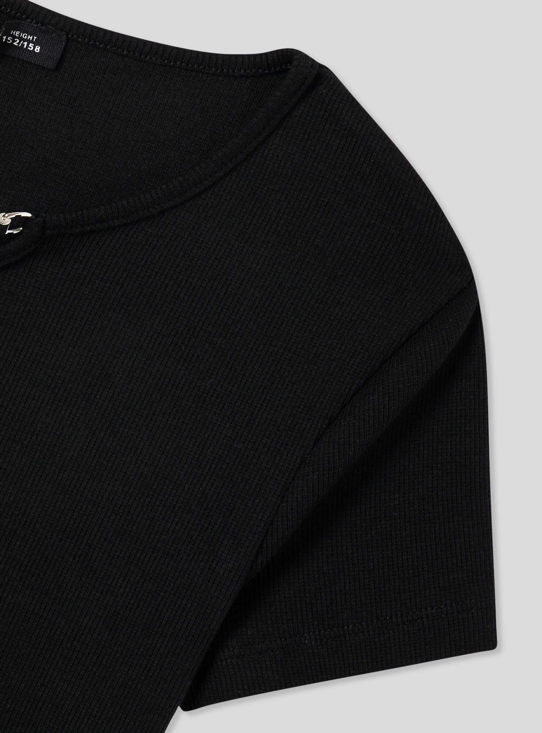 T-shirt crop a costine con applicazione - Image 5