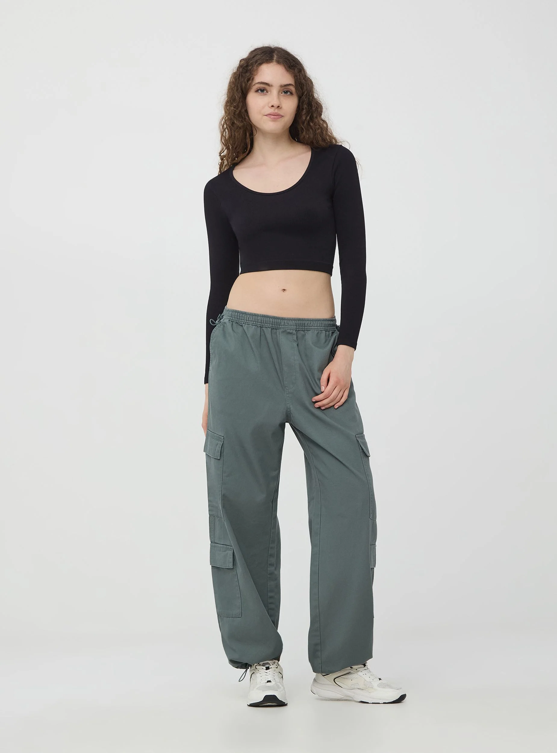 T-shirt crop a costine seamless