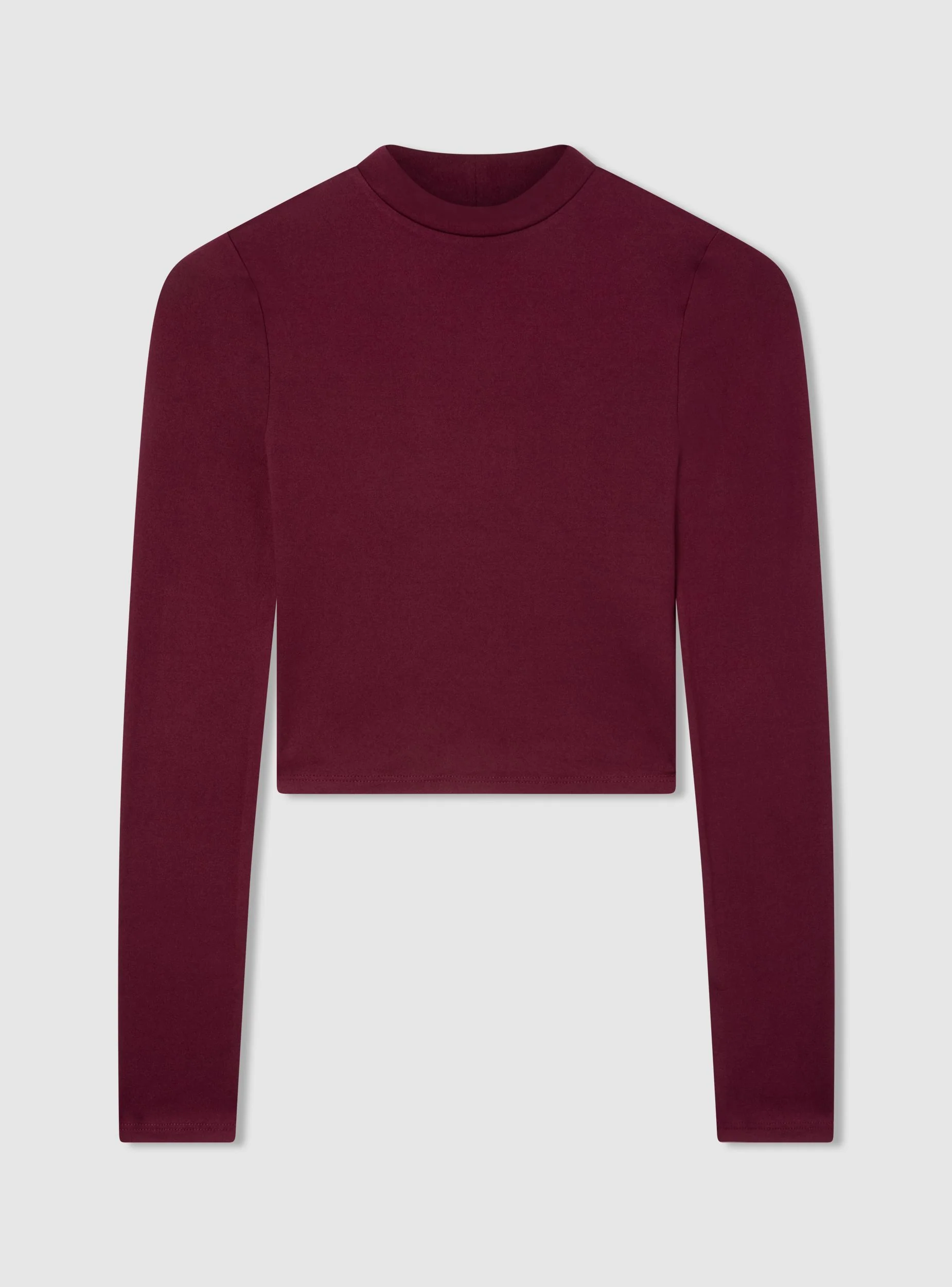 T-shirt crop a lupetto tessuto caldo - Image 5