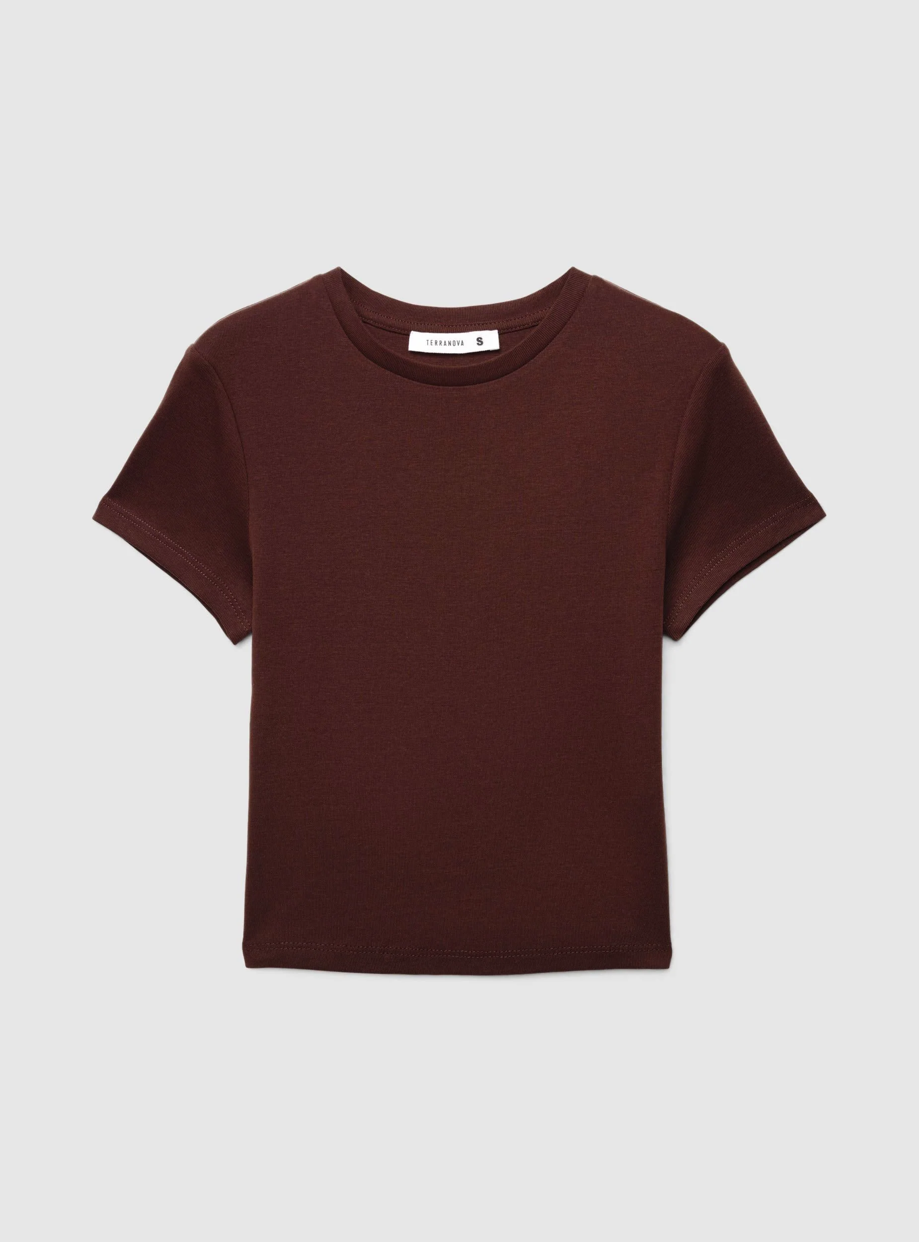 T-shirt crop a tinta unita - Image 5